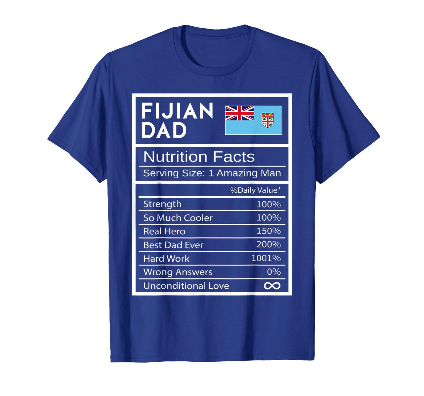 Mens Fijian Dad Nutrition Facts National Pride Gift For Dad T-Shirt