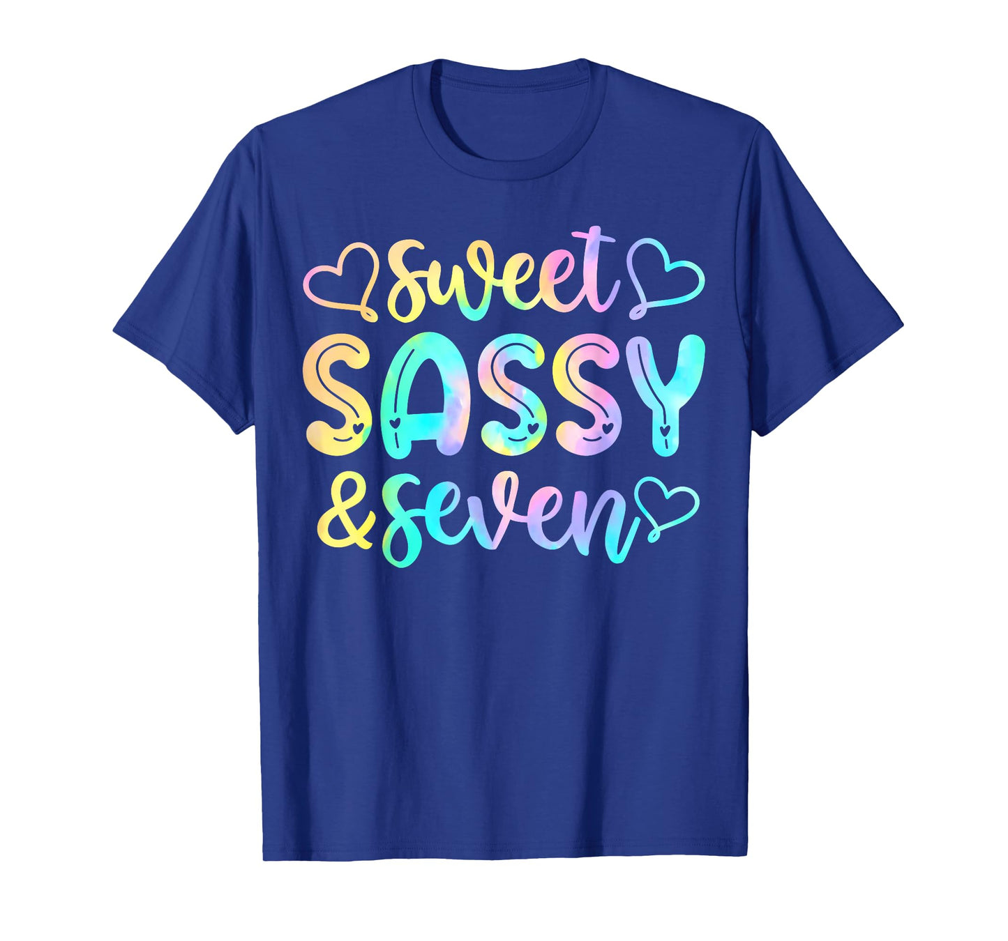 7th Birthday Girl Sweet Sassy And Seven 7 Years Old Girls T-Shirt