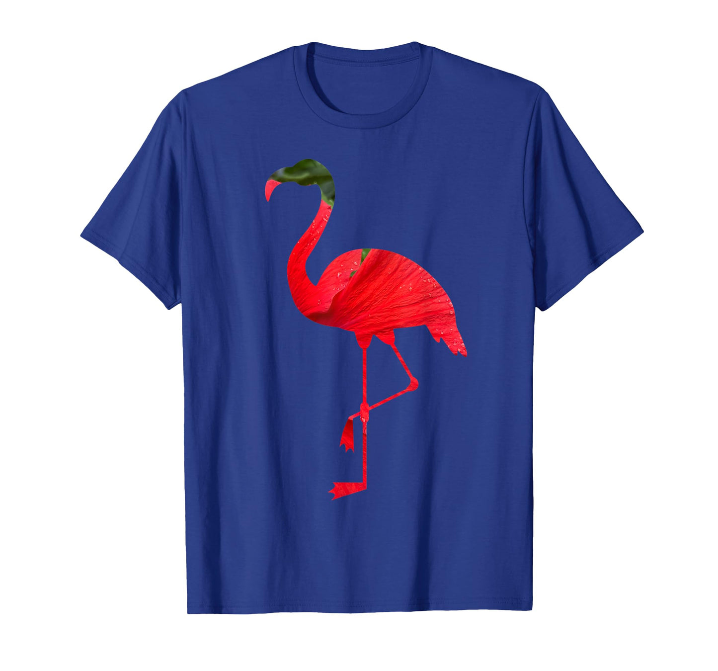 Flamingo Bird Silhouette with Red Hibiscus Flower Flamingoes T-Shirt