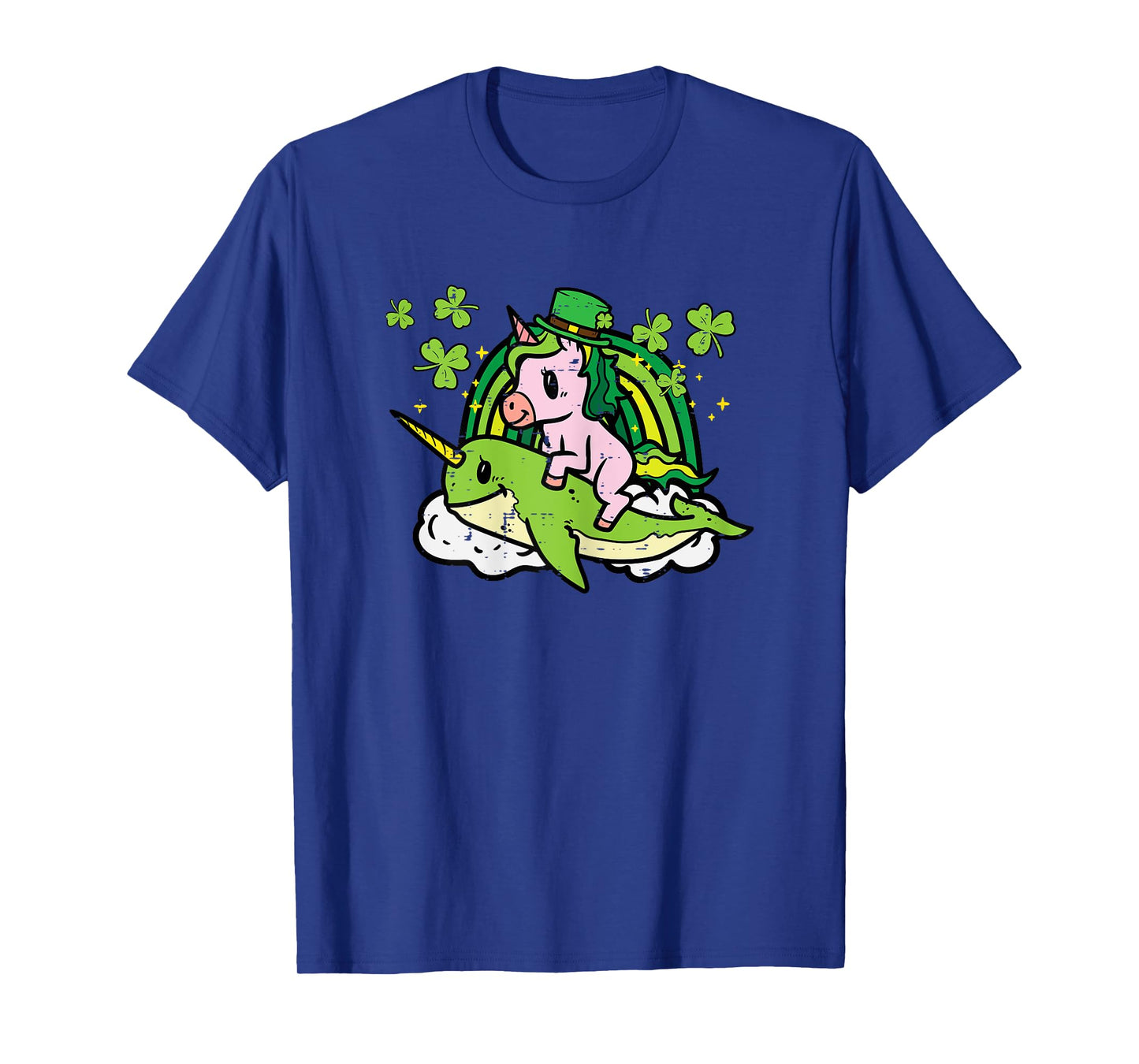 St Patricks Day Unicorn On Narwhal Irish Girls Kids Toddlers T-Shirt