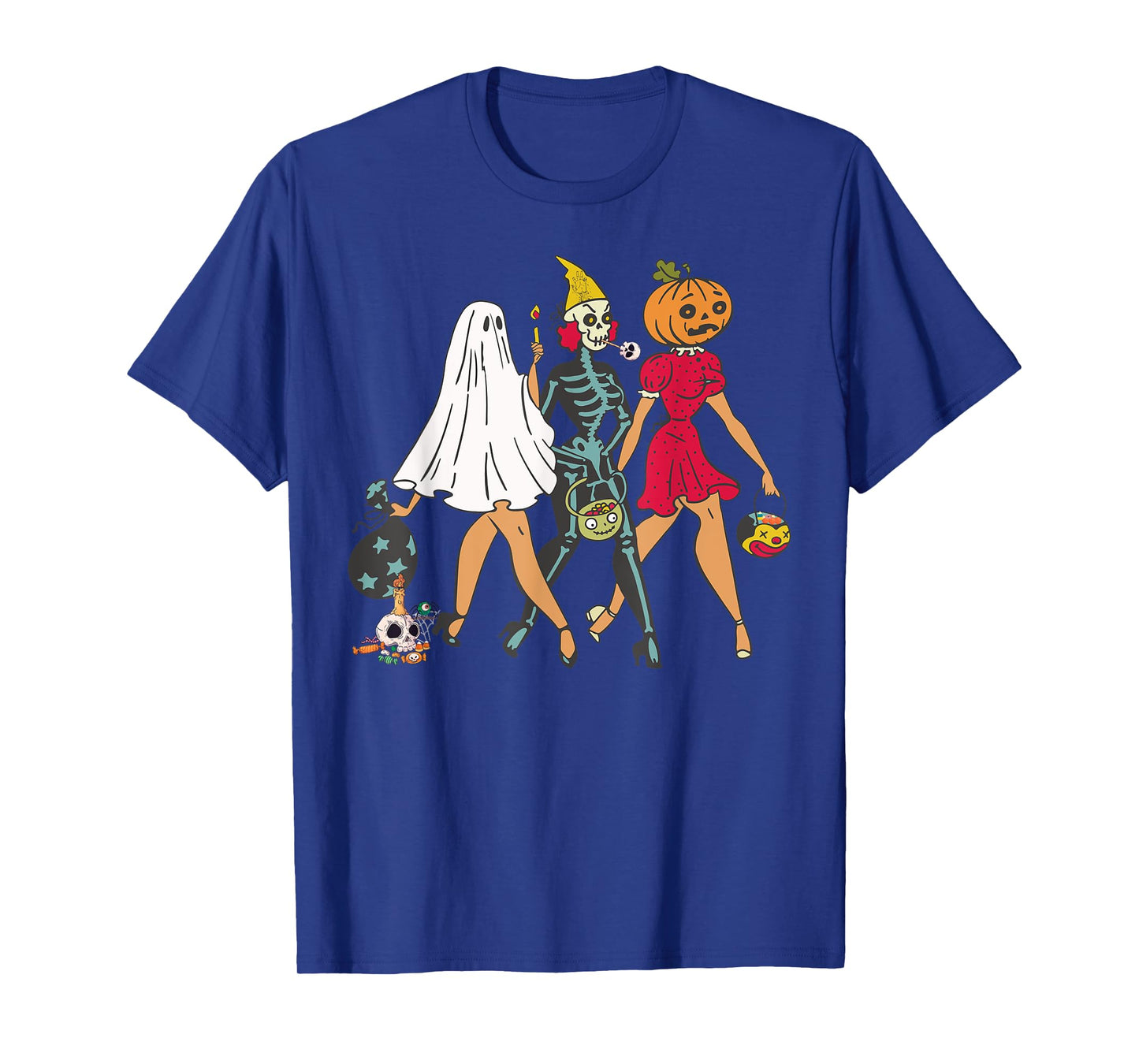 Halloween Witch Pin Up Retro Vintage Pumpkin Women T-Shirt