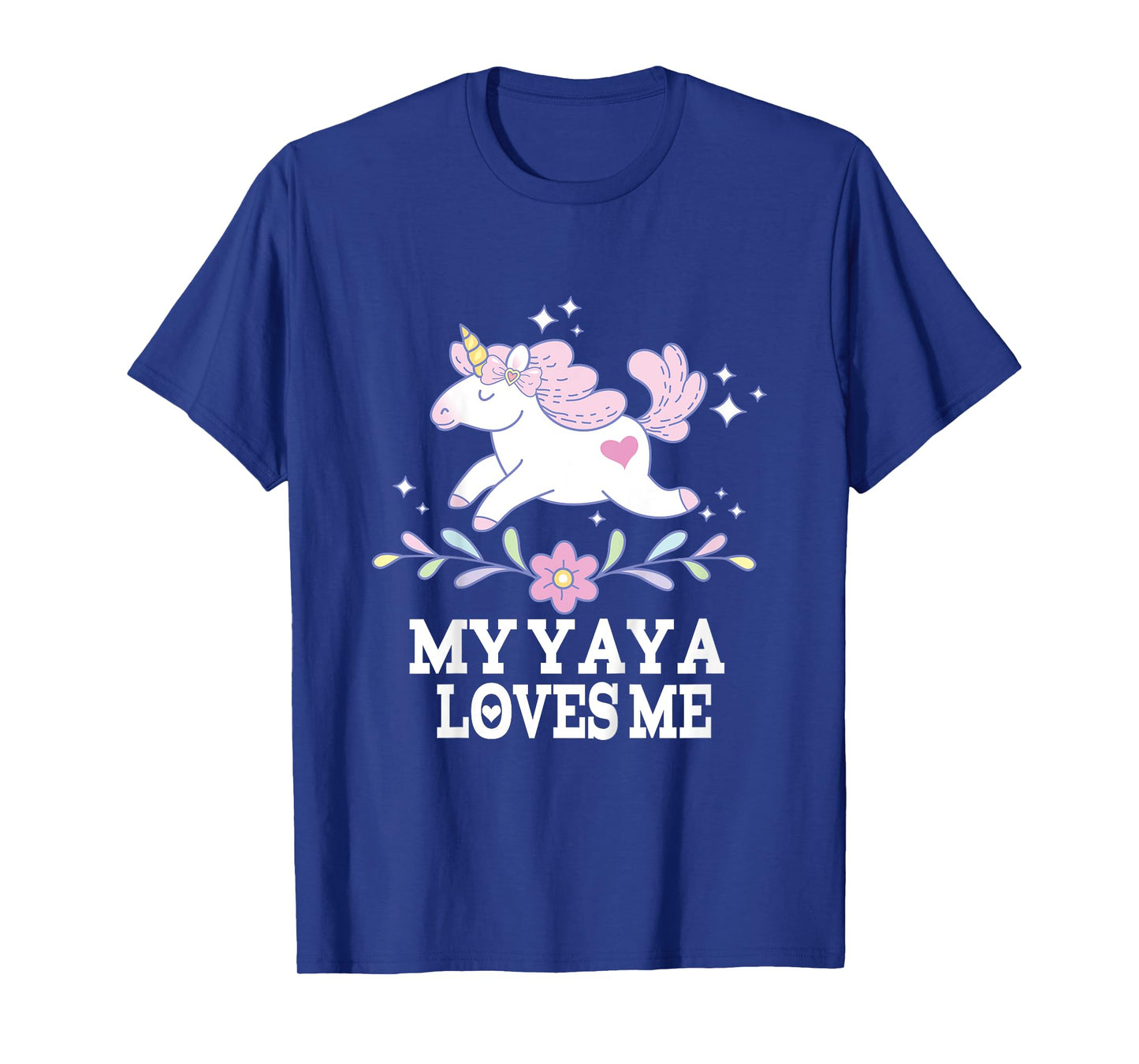 Kids My Yaya Loves Me Granddaughter Unicorn T-Shirt
