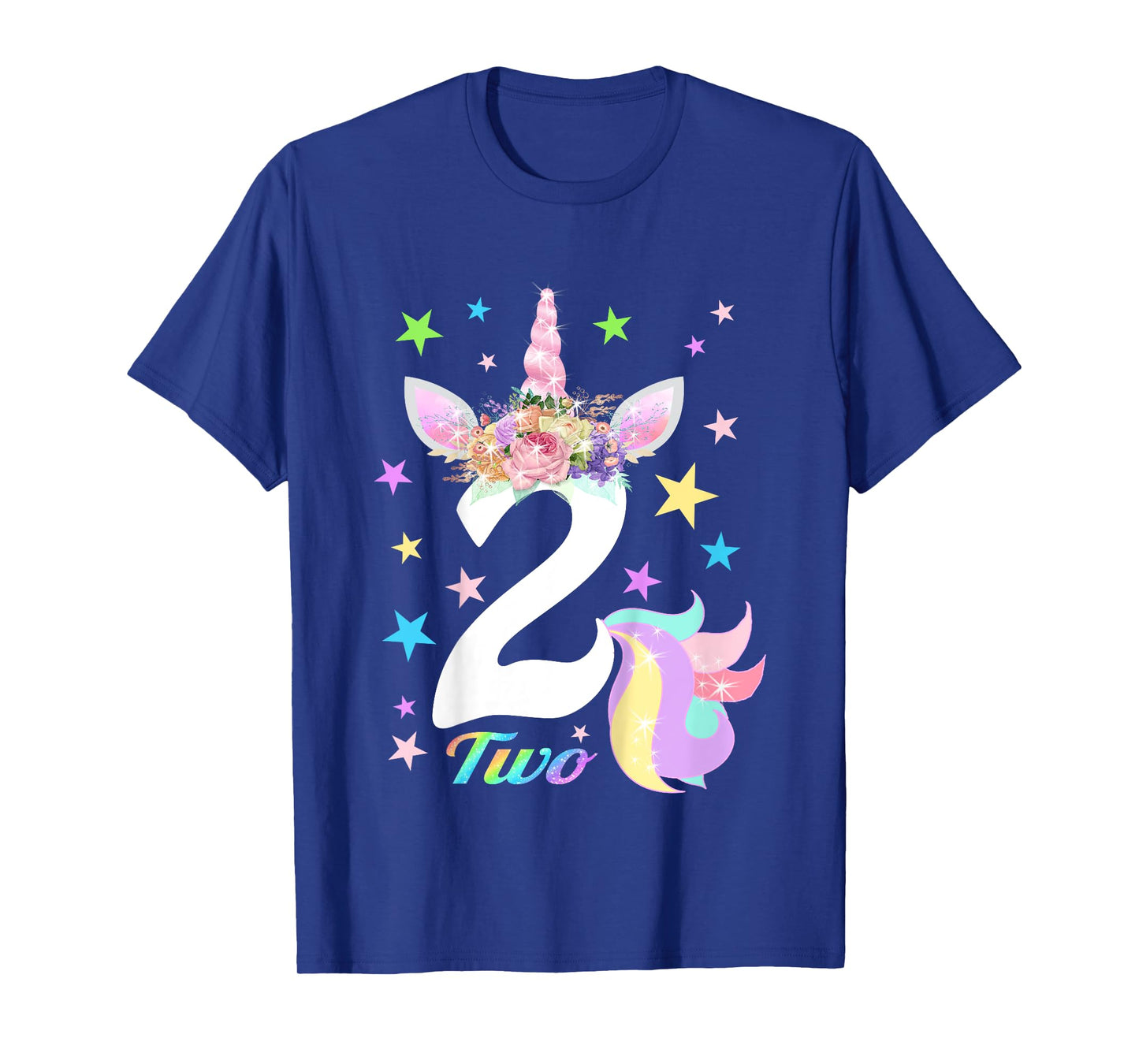 Number 2 (Two) Unicorn 2nd Birthday Shirt for 2 Year Old T-Shirt