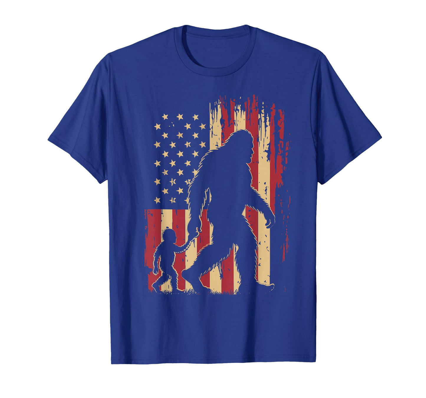 American Flag Bigfoot Dad Fathers Day Sasquatch Fathers Day T-Shirt