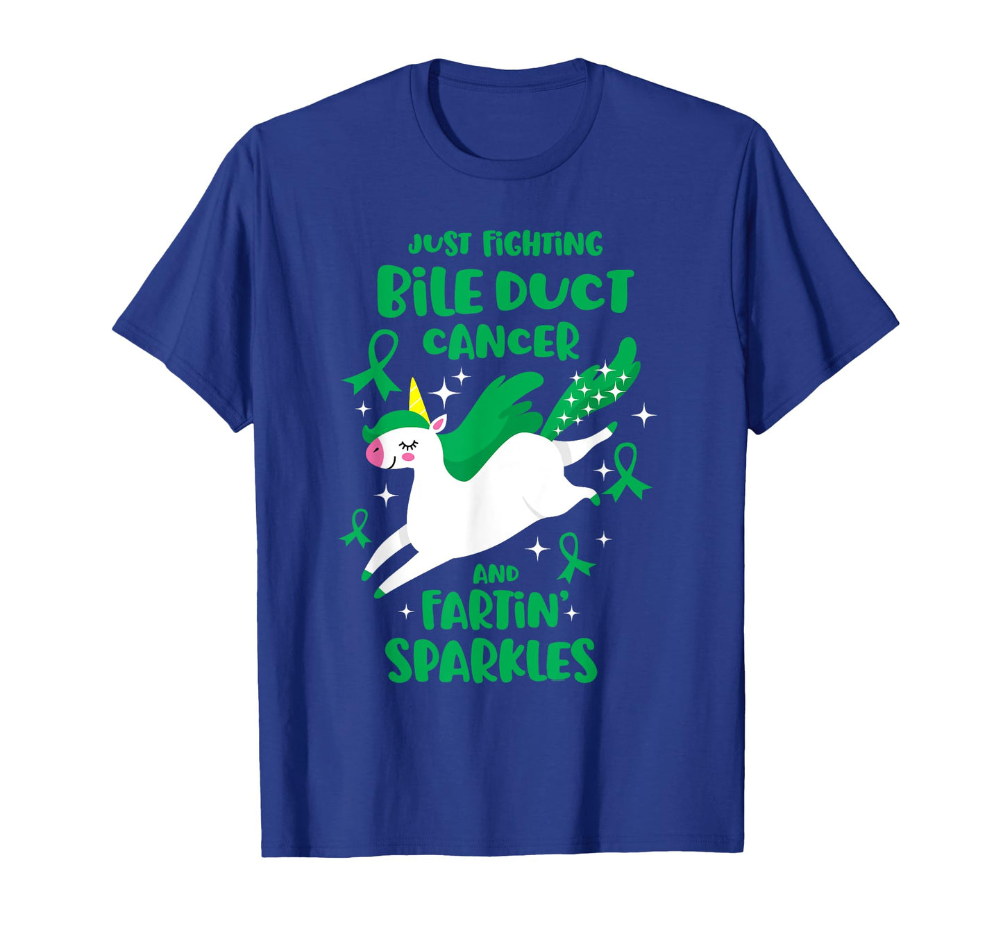 Fighting Bile Duct Cancer Quote Farting Unicorn Awareness T-Shirt