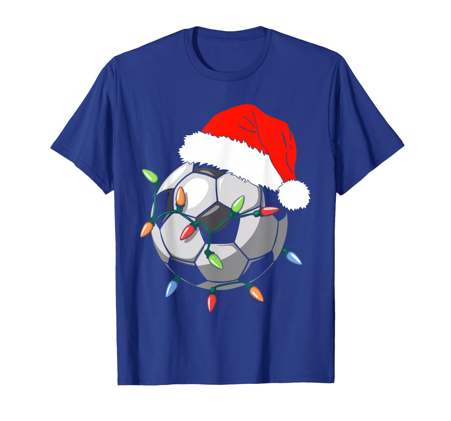 Santa Soccer Ball Shirt Men Youth Boys Christmas Pajamas T-Shirt
