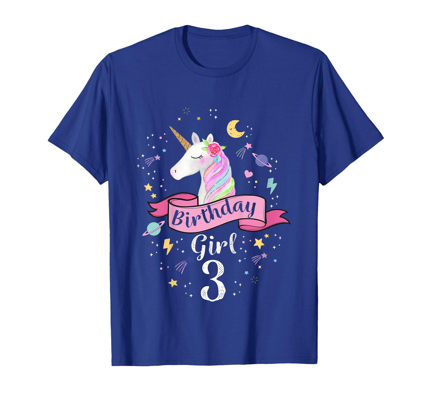 3 Year Old Girl Birthday Unicorn Shirt 3rd Birthday T-Shirt