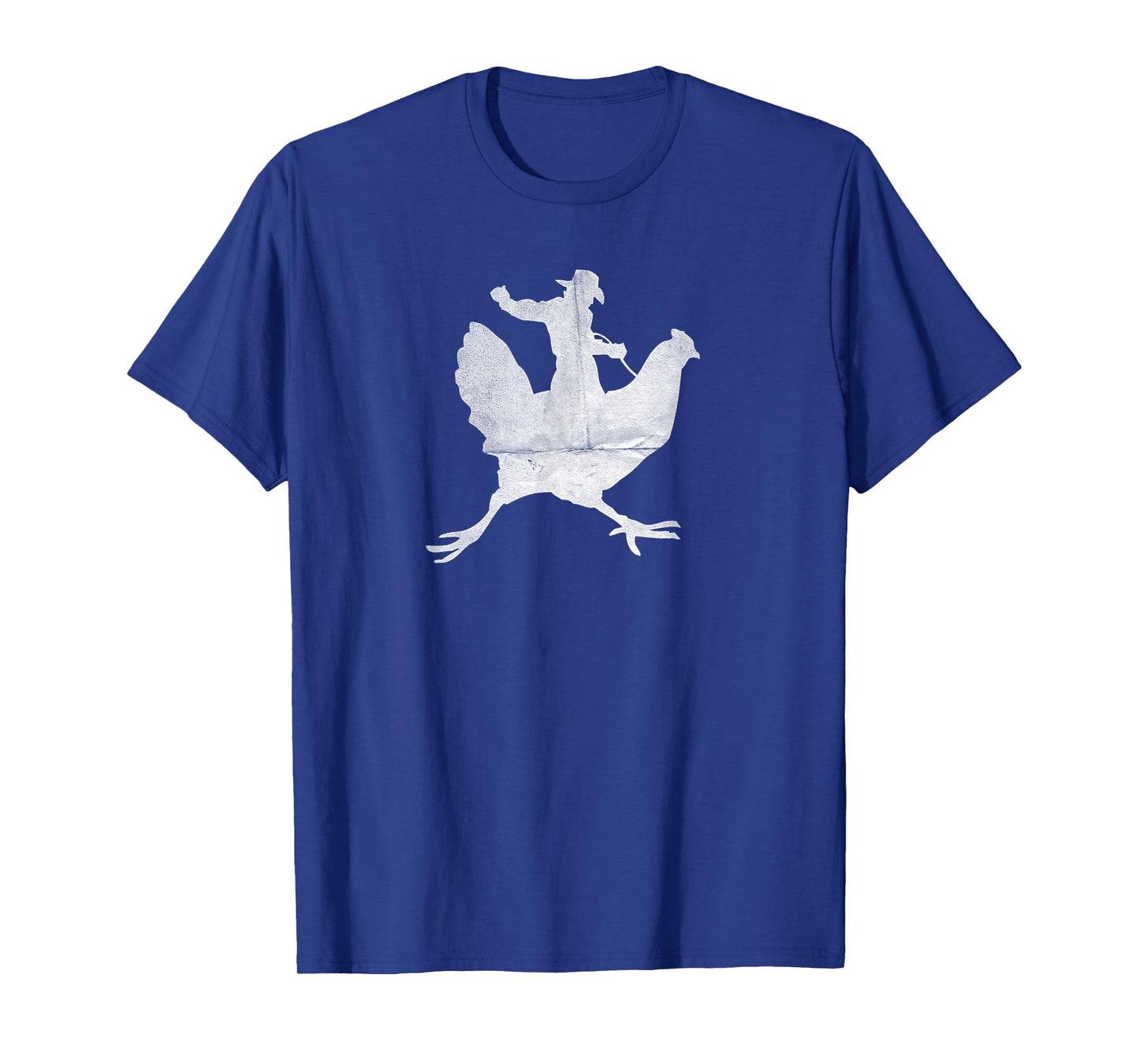 Cowboy Riding a Chicken Distressed T-Shirt
