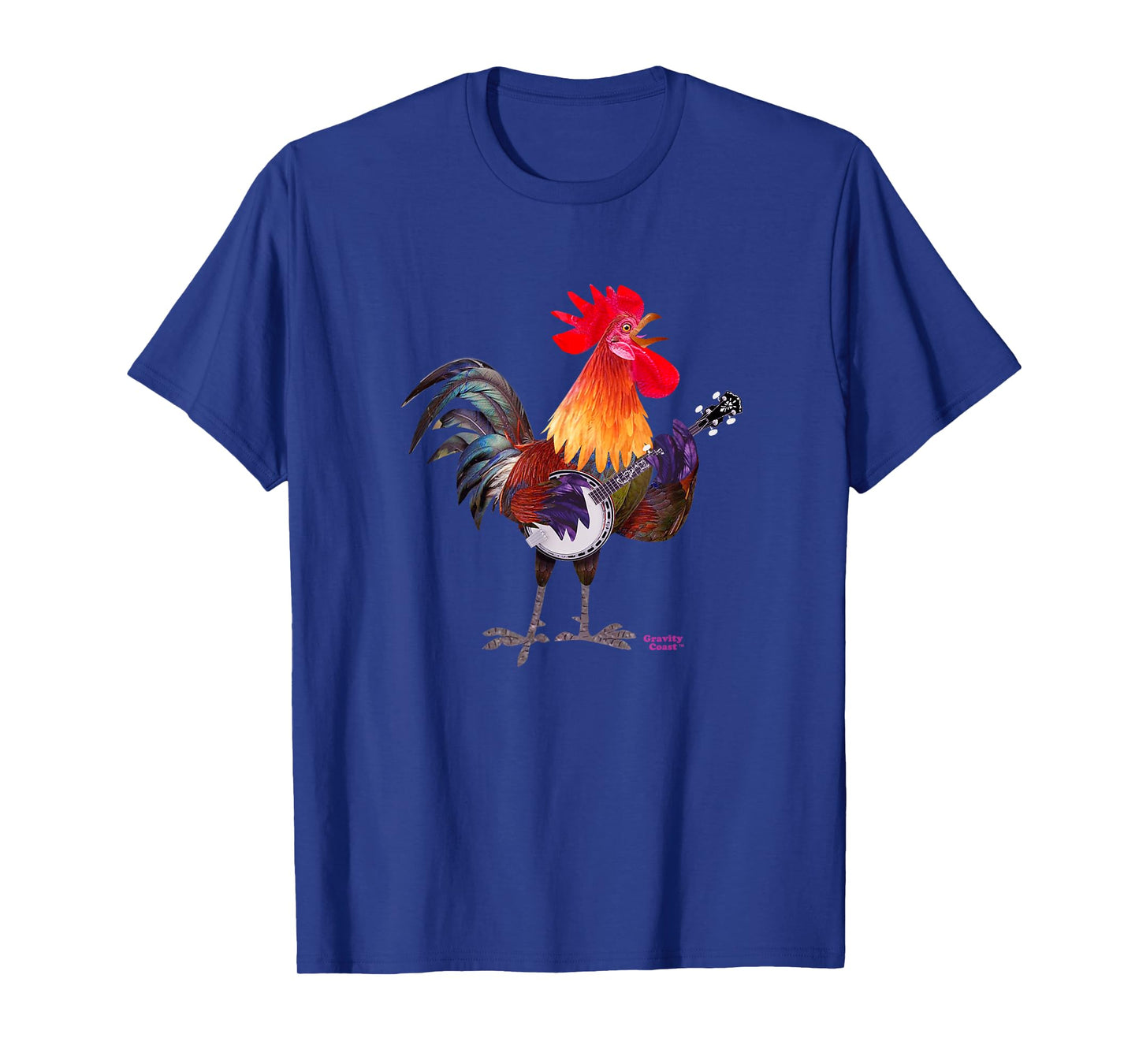 Rooster Playing Banjo on Fleck For Bluegrass Fans Musicians T-Shirt