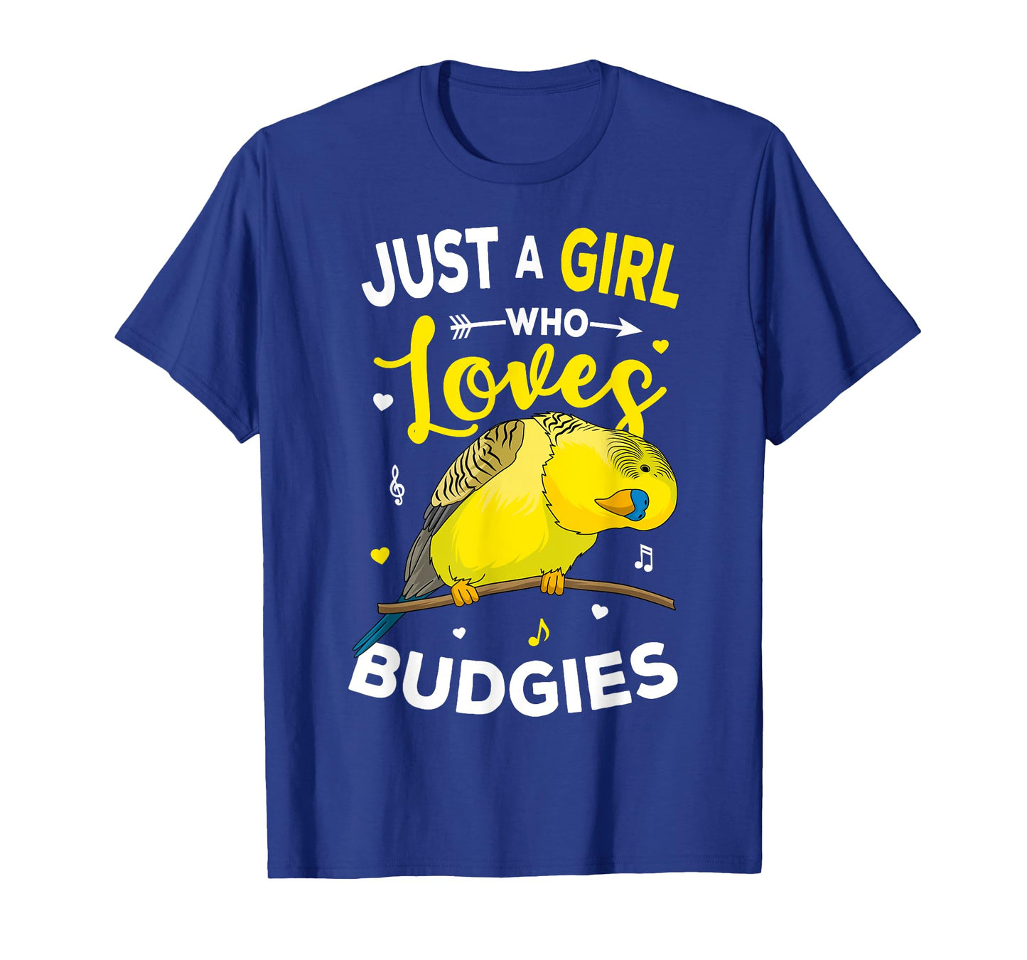 Just A Girl Who Loves Budgies Parakeet Budgerigar Girls Gift T-Shirt