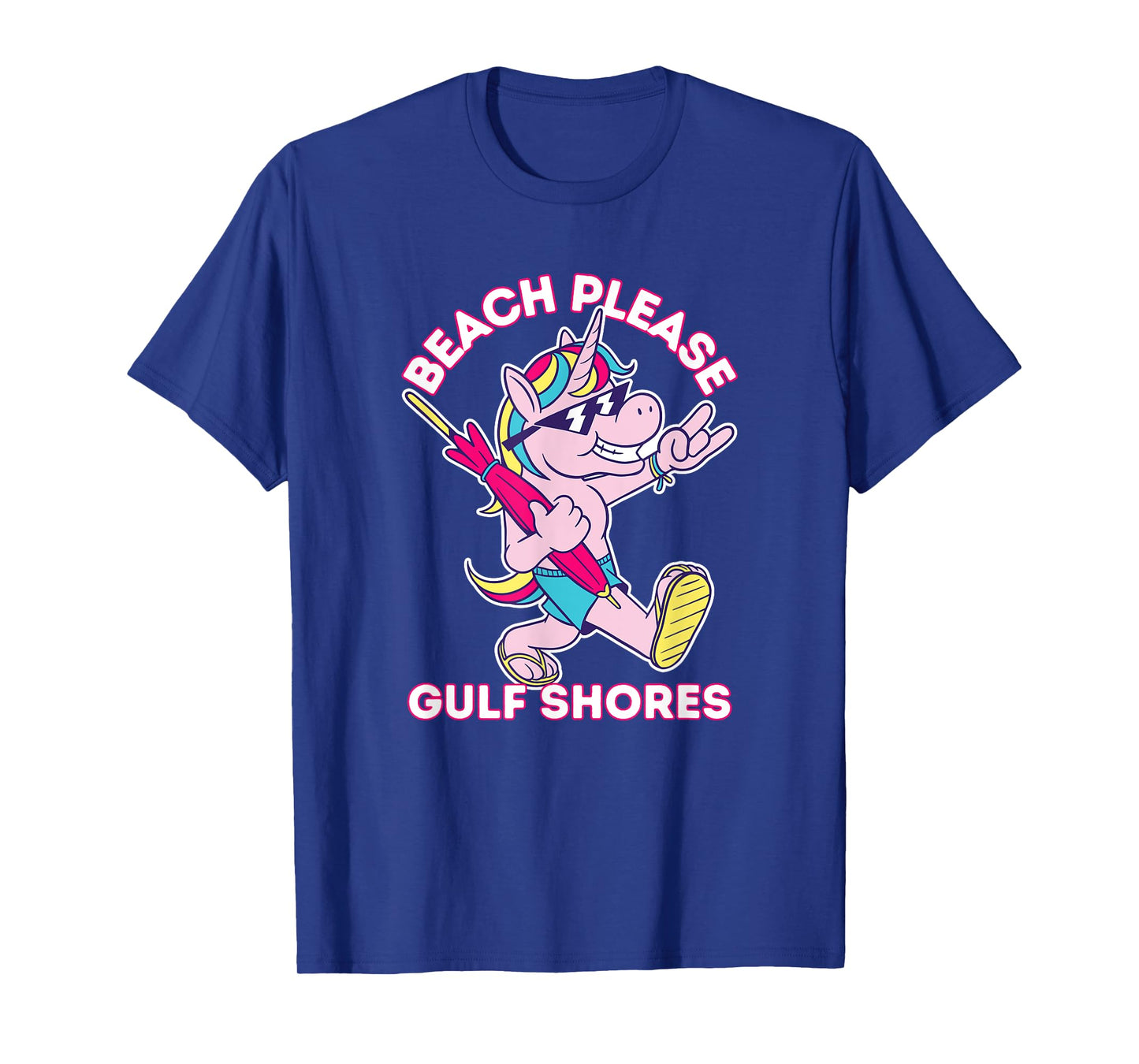 Beach Please Gulf Shores Alabama Funny Unicorn Vacation T-Shirt