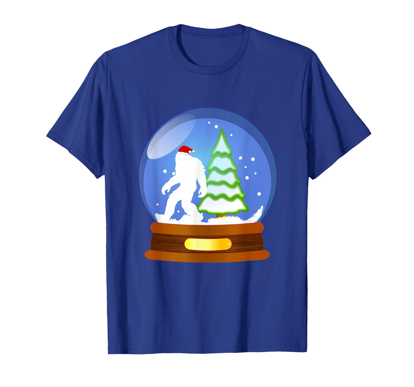 Bigfoot Santa Snow Globe Christmas T-Shirt