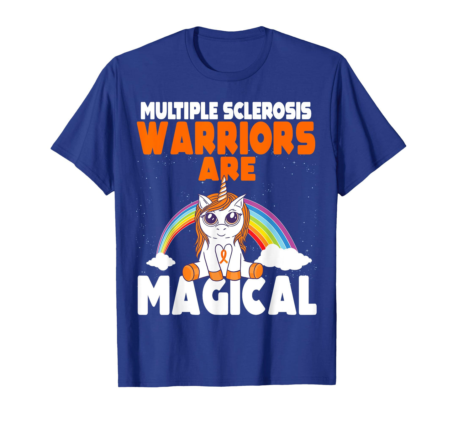 Multiple Sclerosis Awareness Orange Ribbon Magical Unicorn T-Shirt