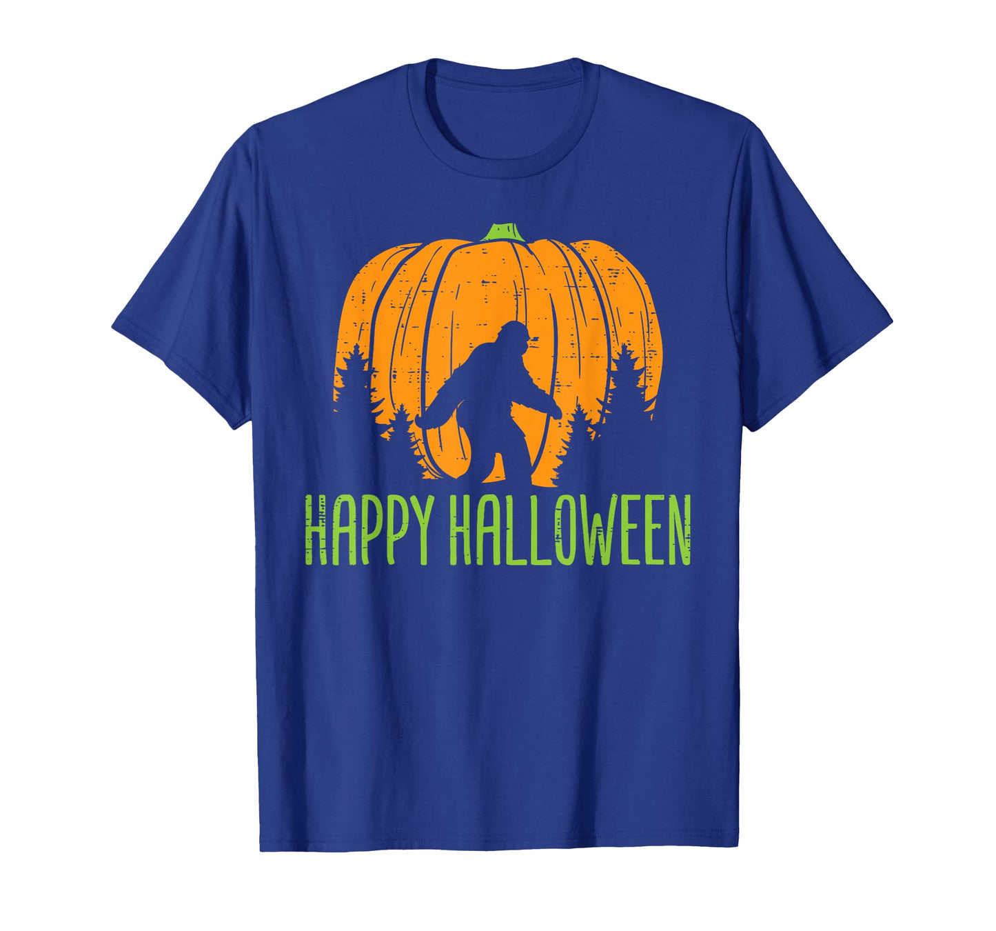 Happy Halloween Bigfoot Pumpkin Sasquatch Men Women Kids T-Shirt