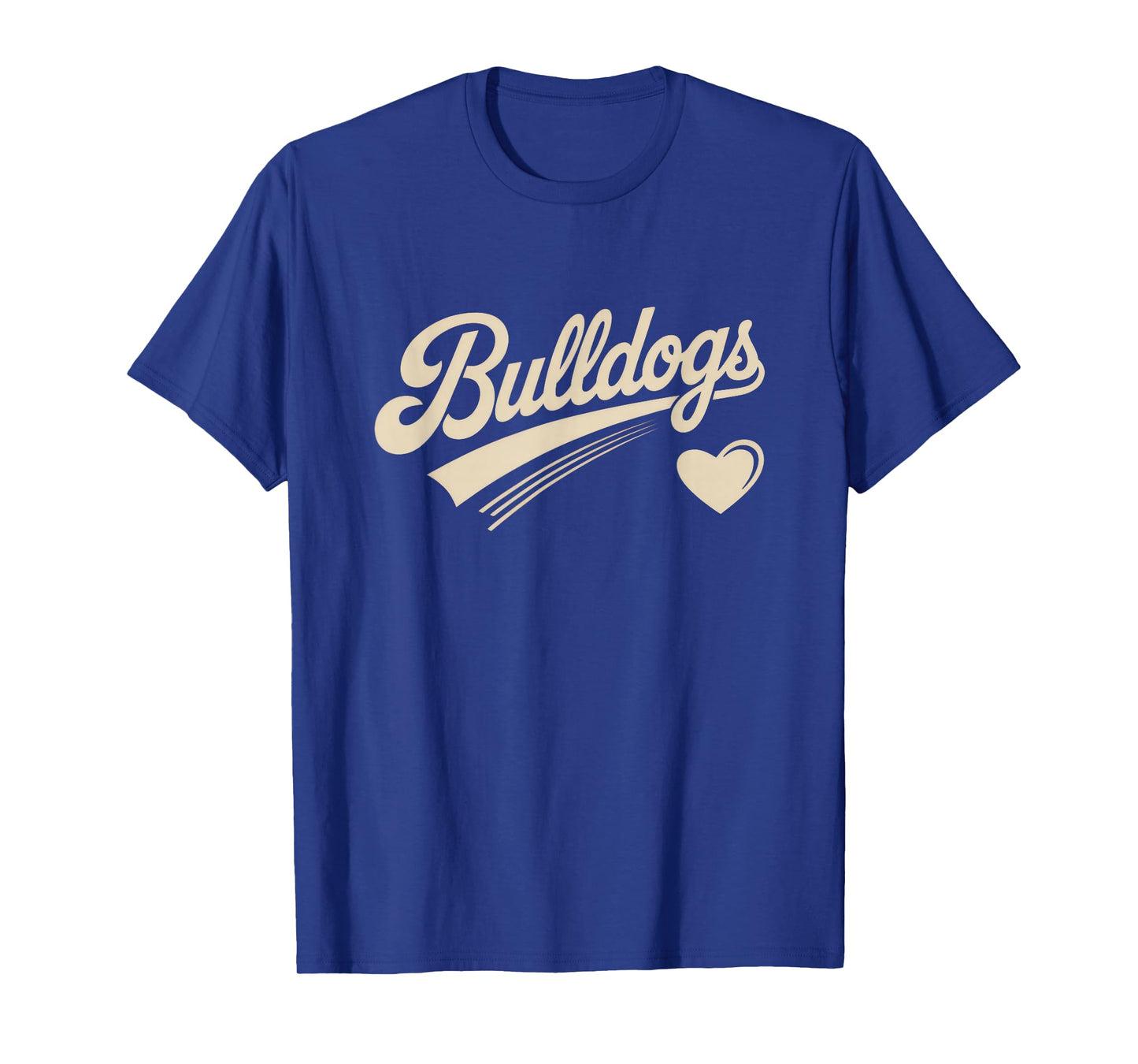 Retro Bulldogs Vintage Heart for Men Women Kids T-Shirt