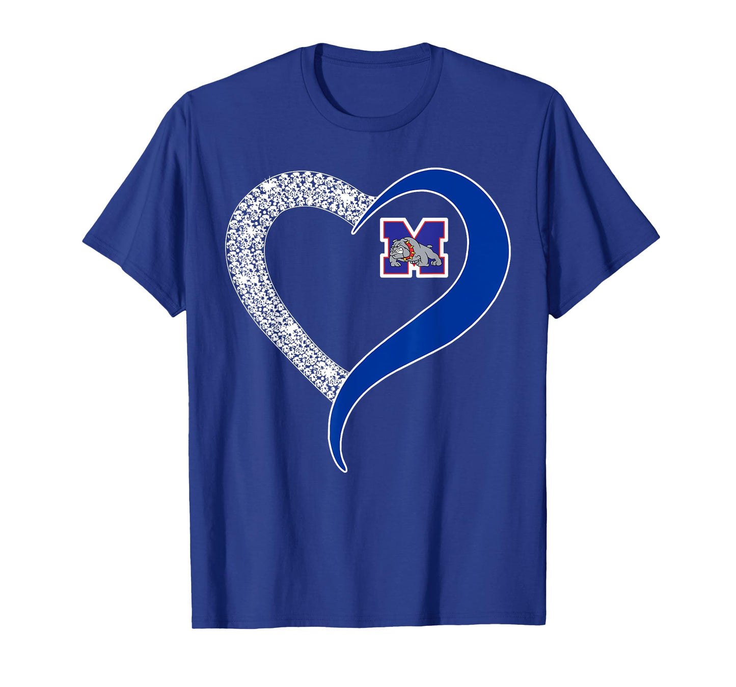 Mason Bulldogs Logo Diamond Heart HS T-Shirt