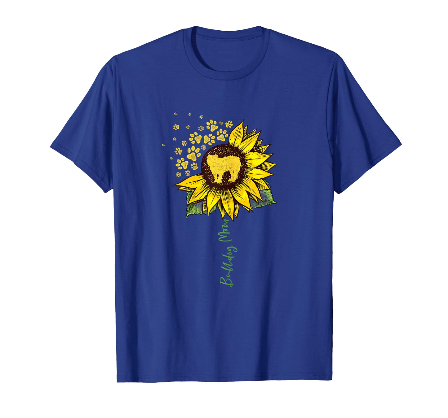 Bulldog Mom Sunflower English Bulldog Lover Gifts Dog Mama T-Shirt