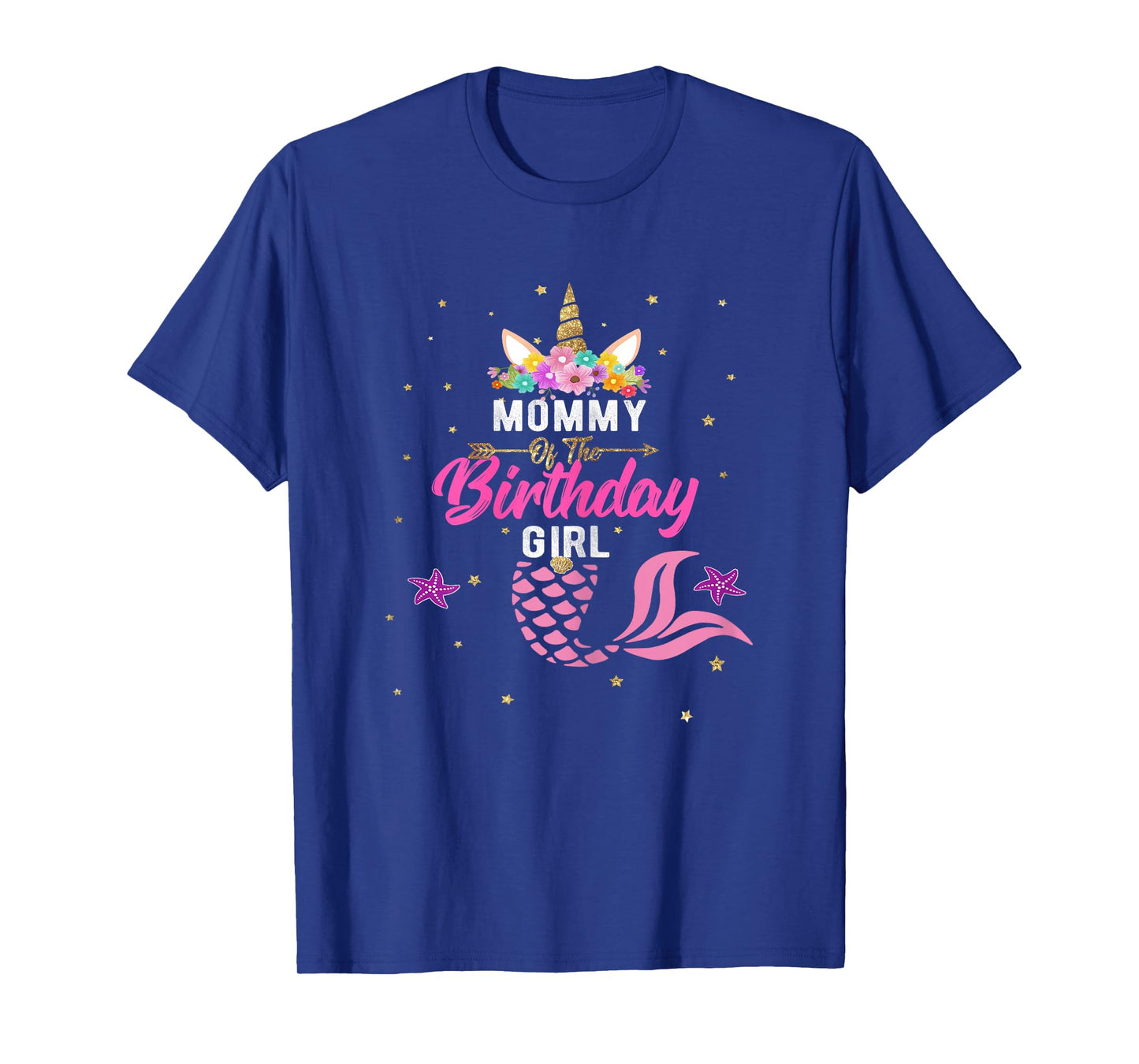 Mommy of Birthday Girl Unicorn Shirt Mommy Mermaid Tee Gift T-Shirt