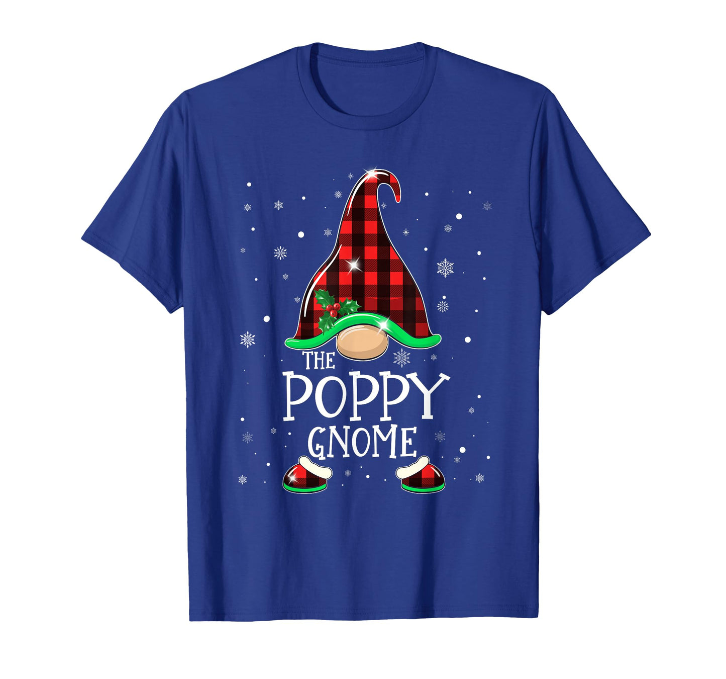 Funny POPPY Gnome Buffalo Plaid Matching Christmas Xmas T-Shirt