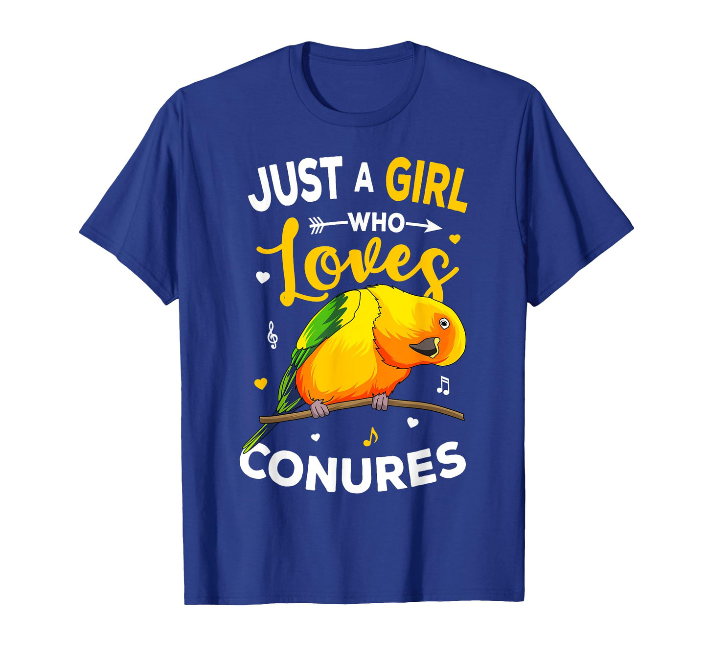 Sun Conure Just A Girl Who Loves Conures Parrot Lover Women T-Shirt
