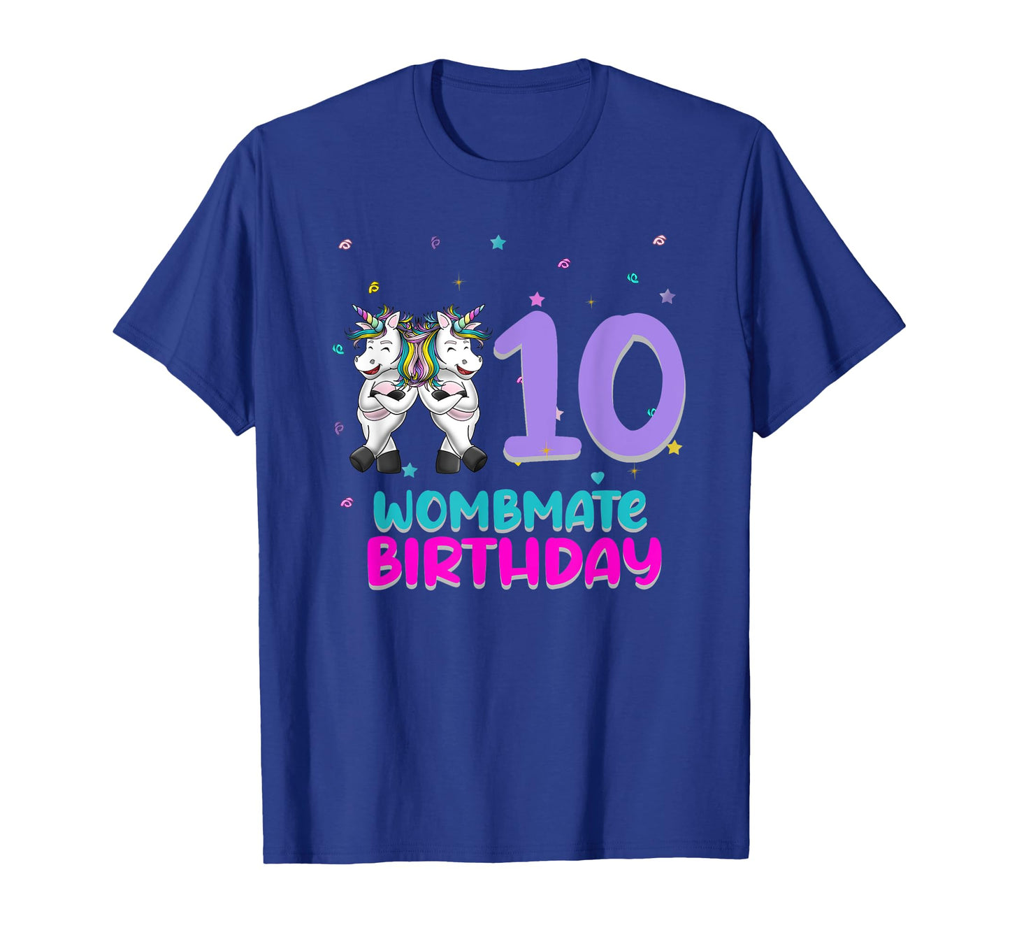 Unicorn Twin Girls 10th Birthday Love Funny 10 Years Old T-Shirt