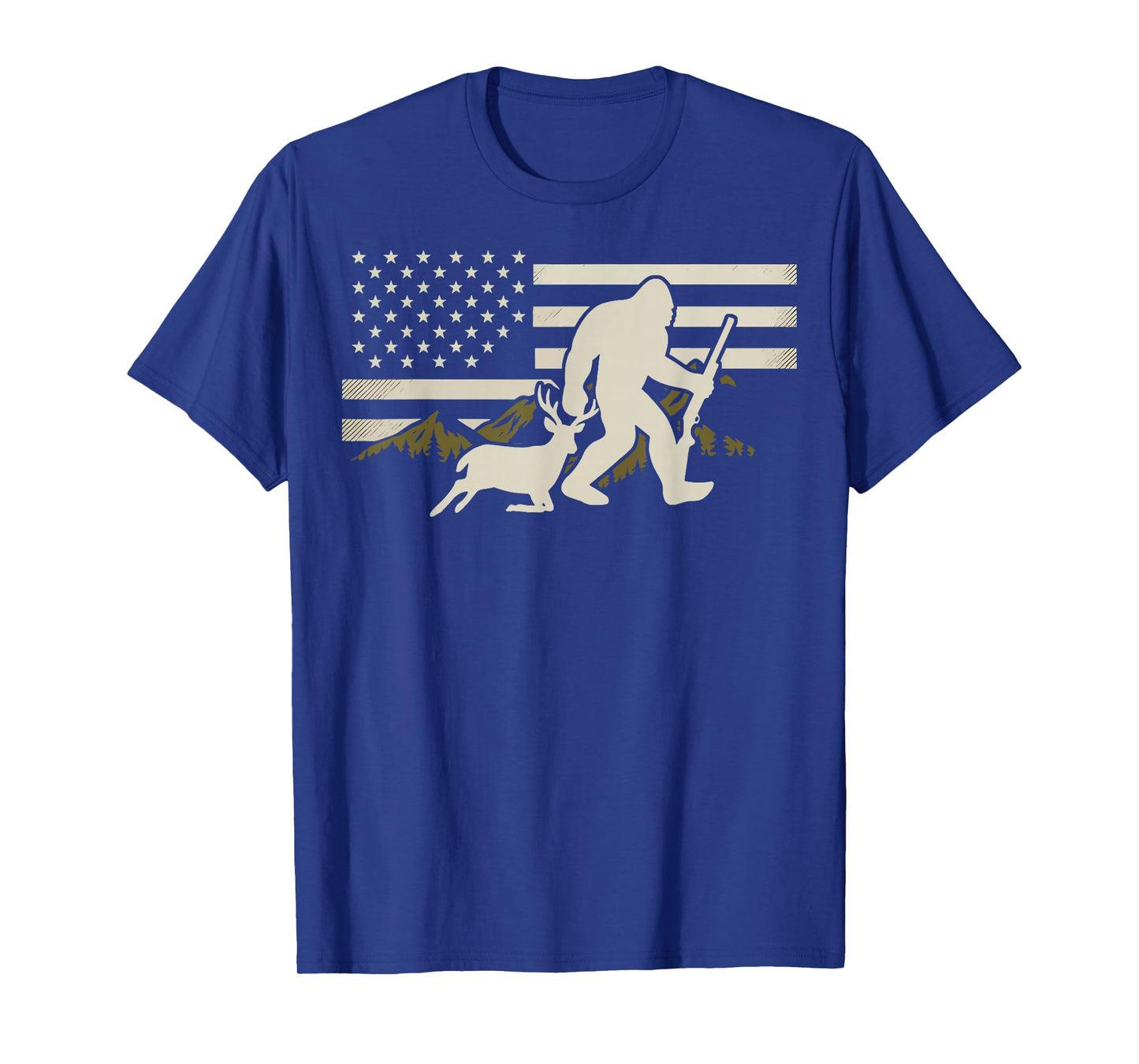 Bigfoot Deer Hunting USA Flag Deer Hunting Buck Season T-Shirt