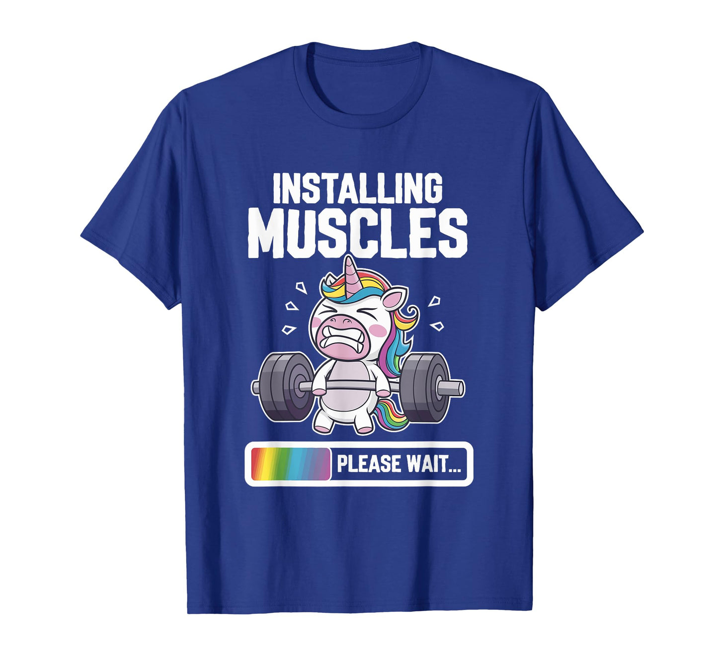 Funny Cute Unicorn Workout Gym Fitness Weightlifting T-Shirt