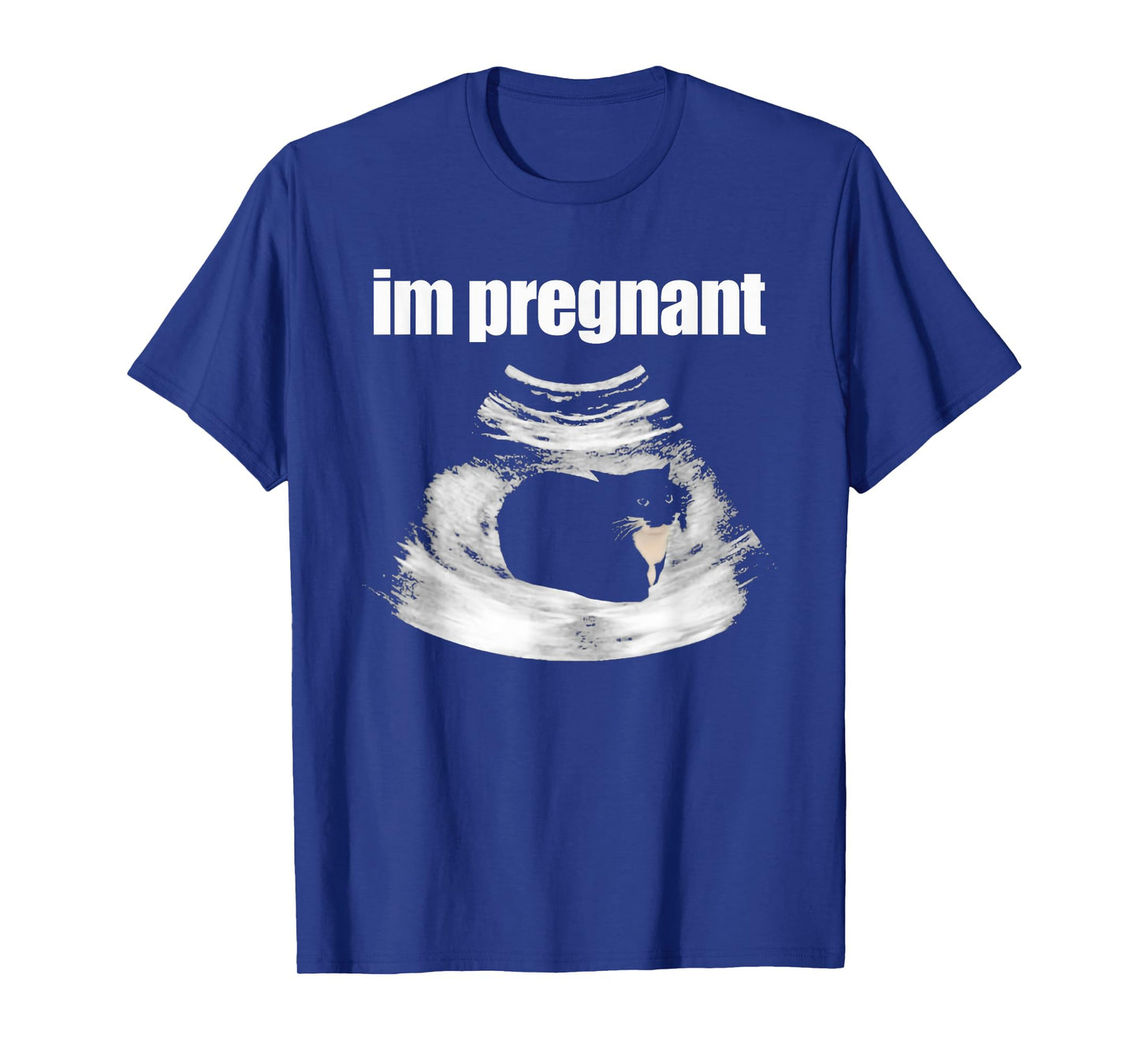 I’m Pregnant Cat Funny Cat Mom Pregnancy Black Kitten T-Shirt for Men Women