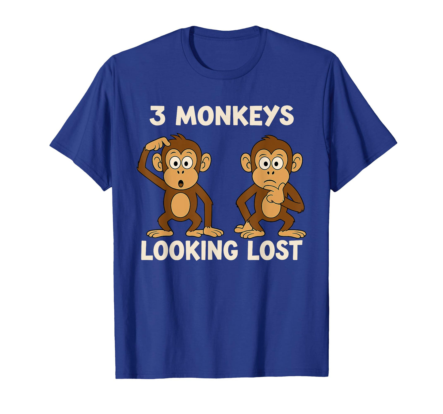 Sarcastic Kid Humor Three Monkeys Looking Lost Sarcasm Funny T-Shirt