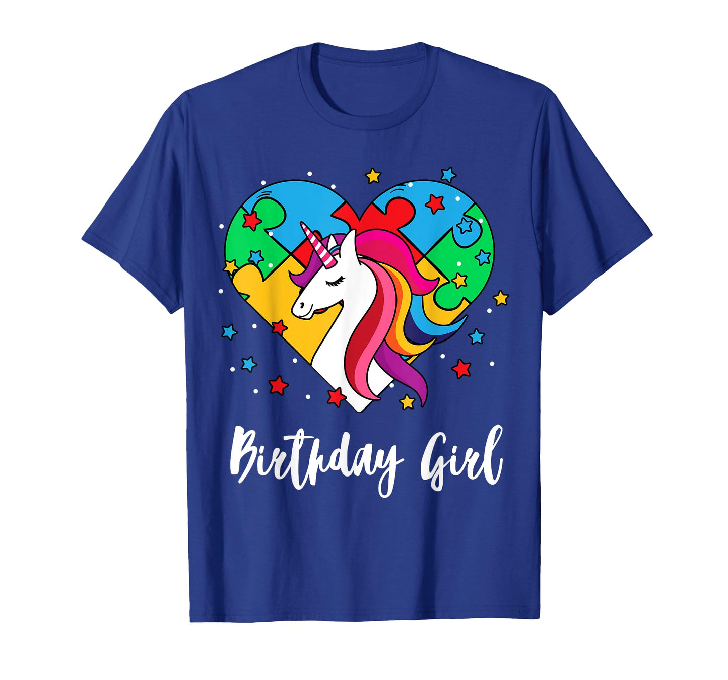 Unicorn Puzzle Heart Bday Girl Cool Autism Awareness Gift T-Shirt