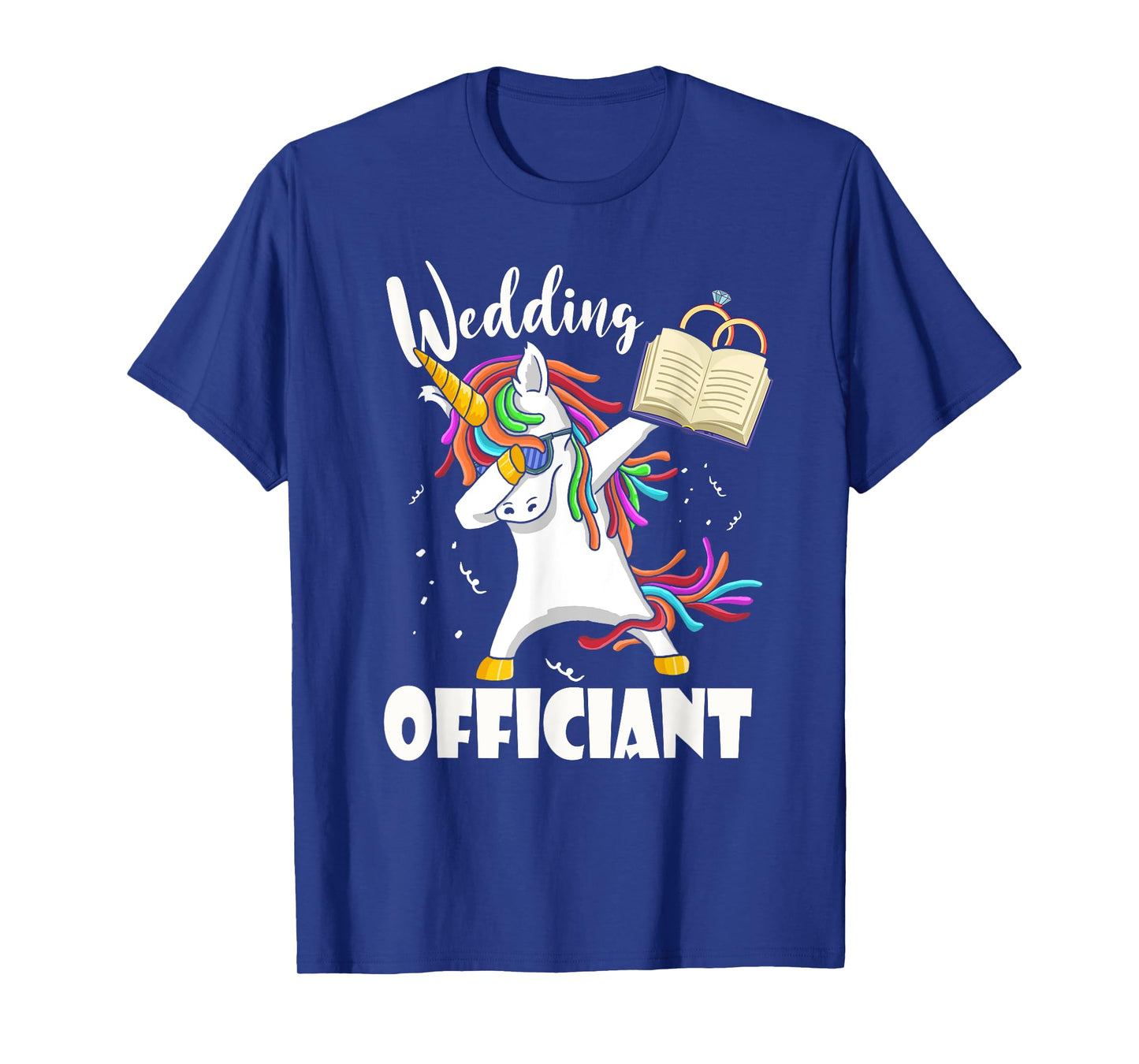 Funny Wedding Officiant Cute Dabbing Unicorn Pastor Wedding T-Shirt