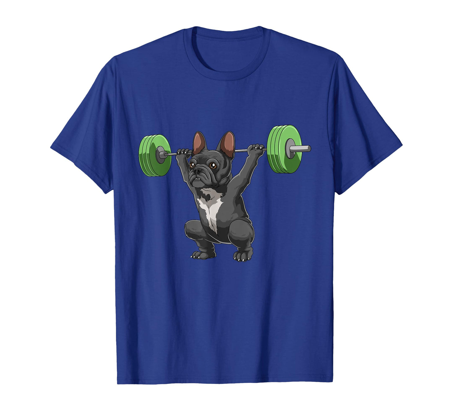 Funny French Bulldog Weightlifting and Bodybuilding T-Shirt for Men Women Girls Kids