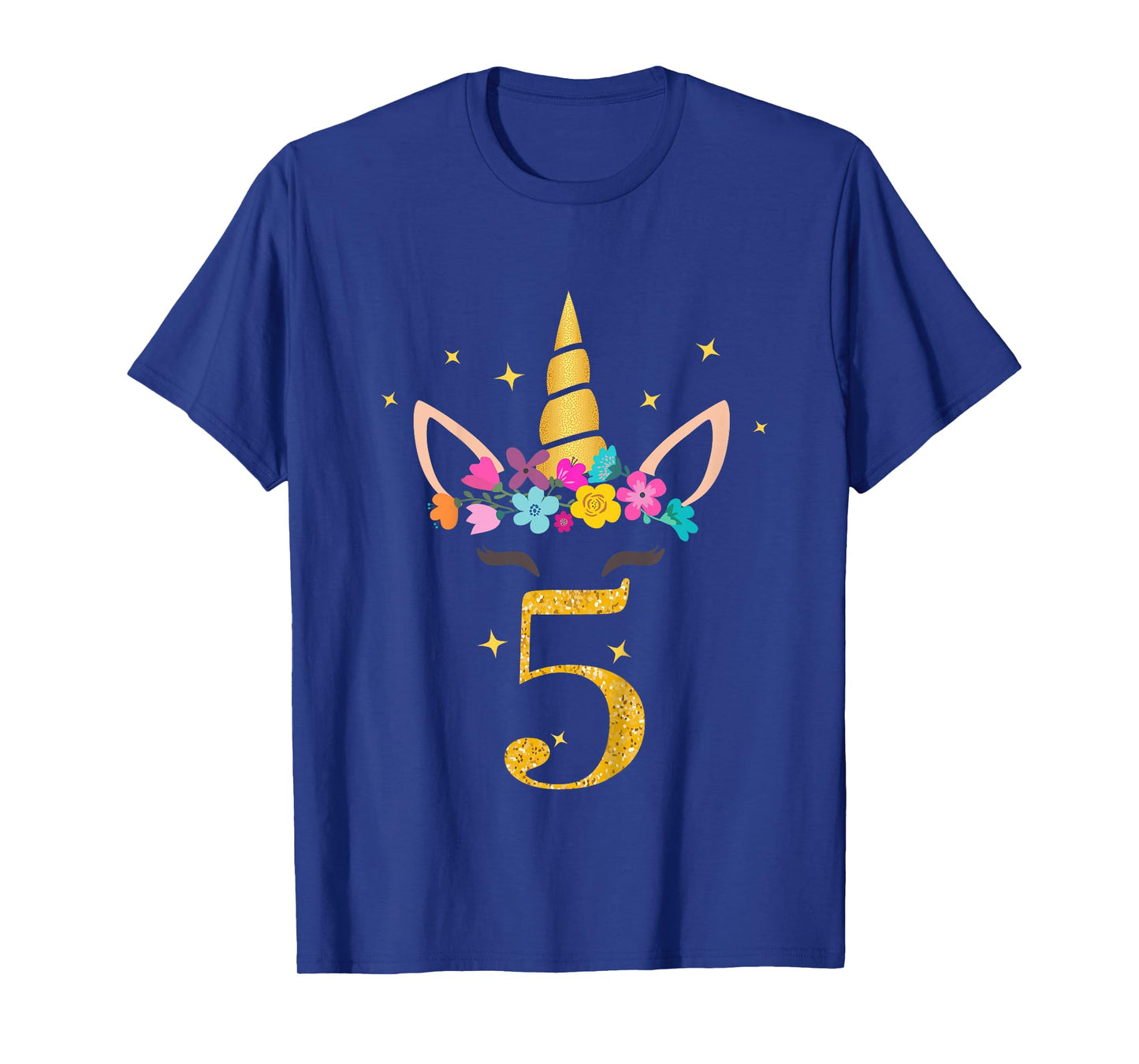 Kids 5th Birthday Unicorn Design for Girls 5-Year-Old T-Shirt