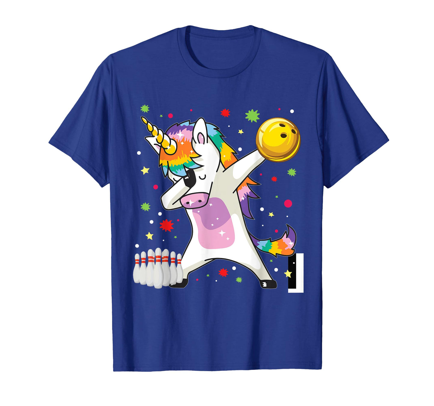 Dabbing Unicorn Bowling Funny Bowling Boy Girl T-Shirt