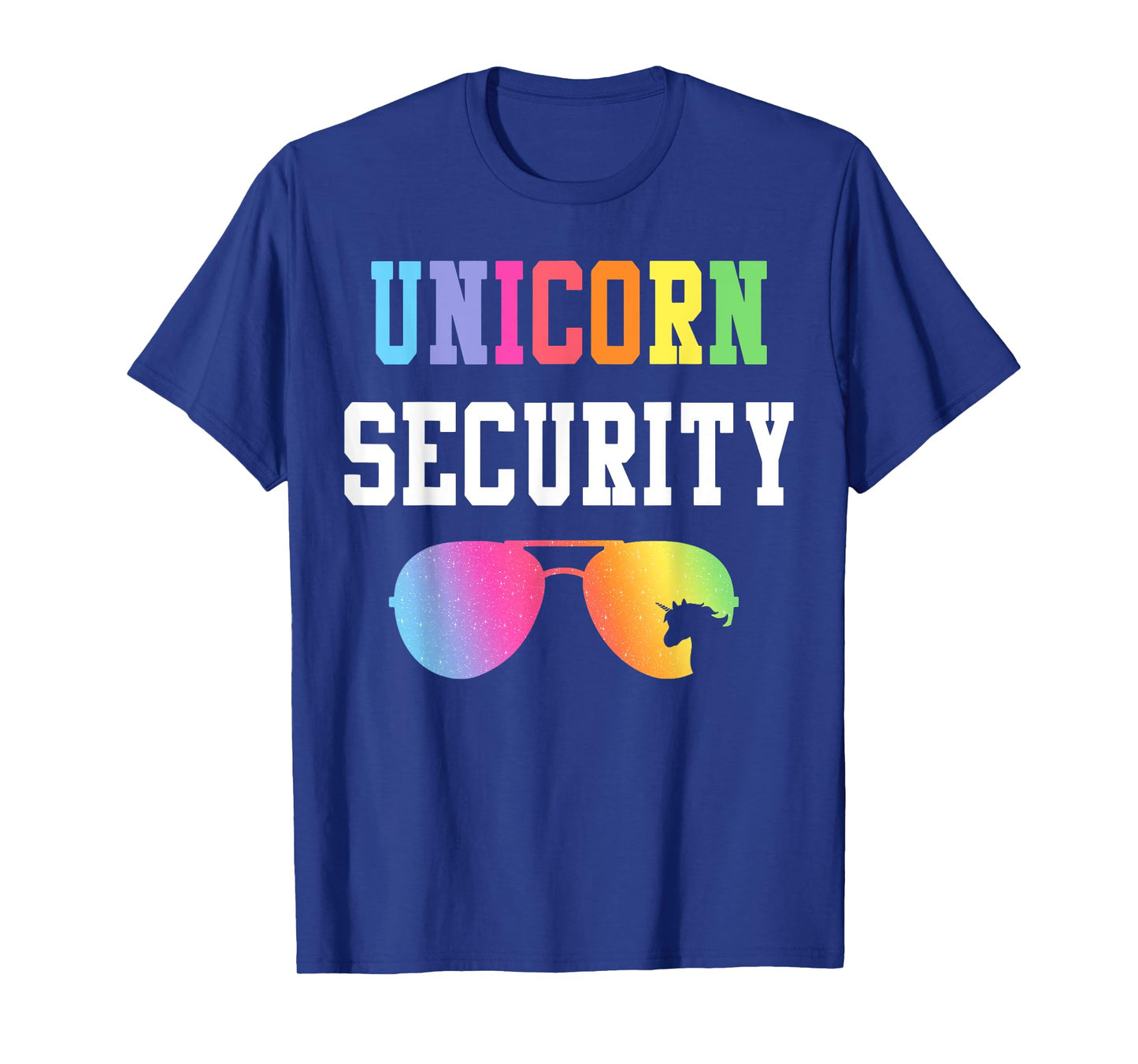 Family Birthday Unicorn Security Halloween Costume Dad Mom T-Shirt