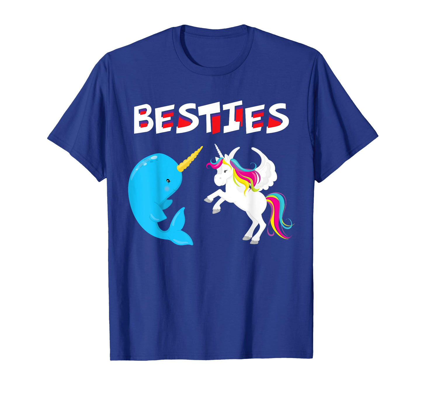 Besties Funny Unicorn and Narwhal Narwhale T-Shirt T-Shirt