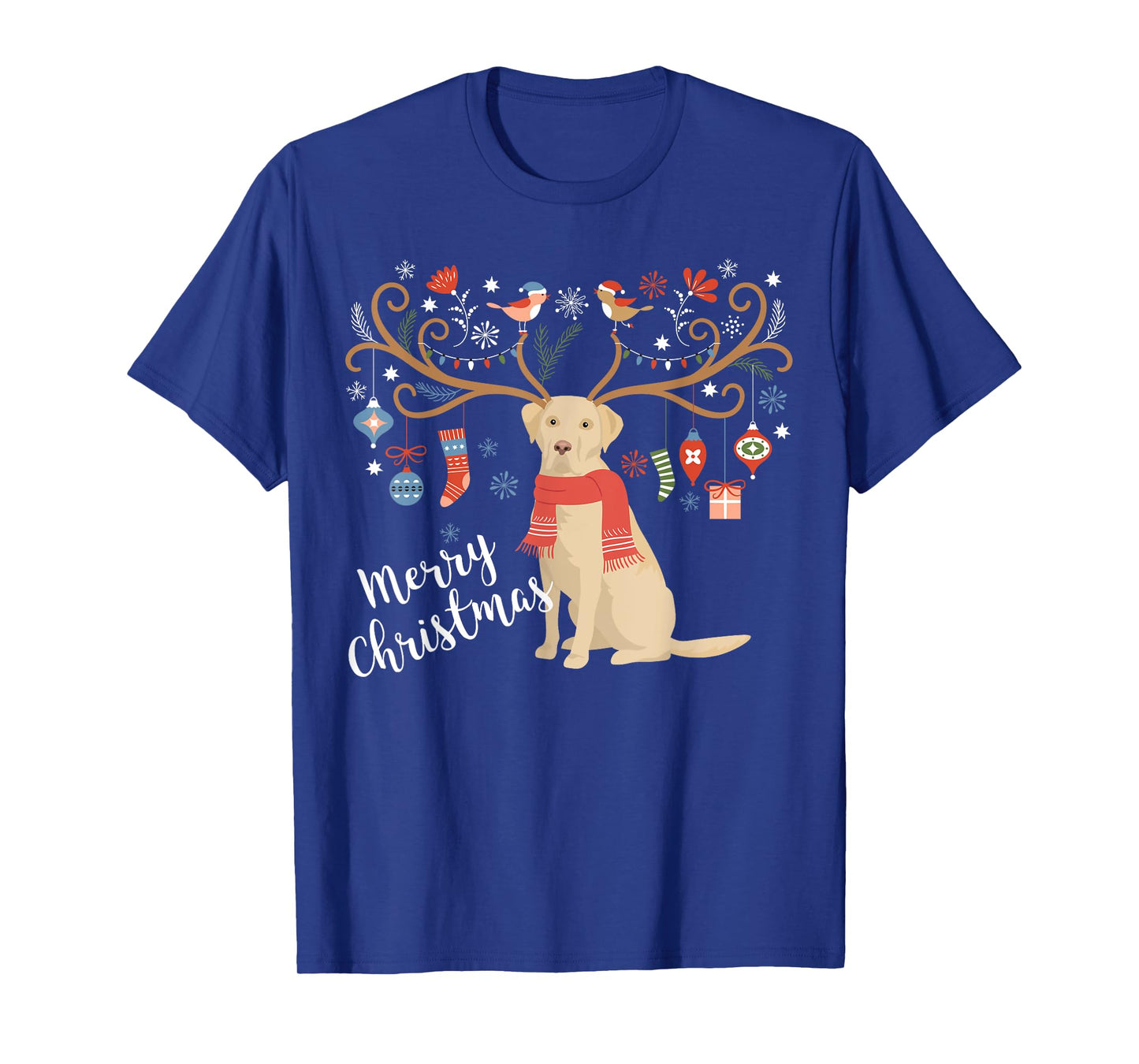 Yellow Labrador Retriever Christmas Dog T-Shirt for Men Women Kids