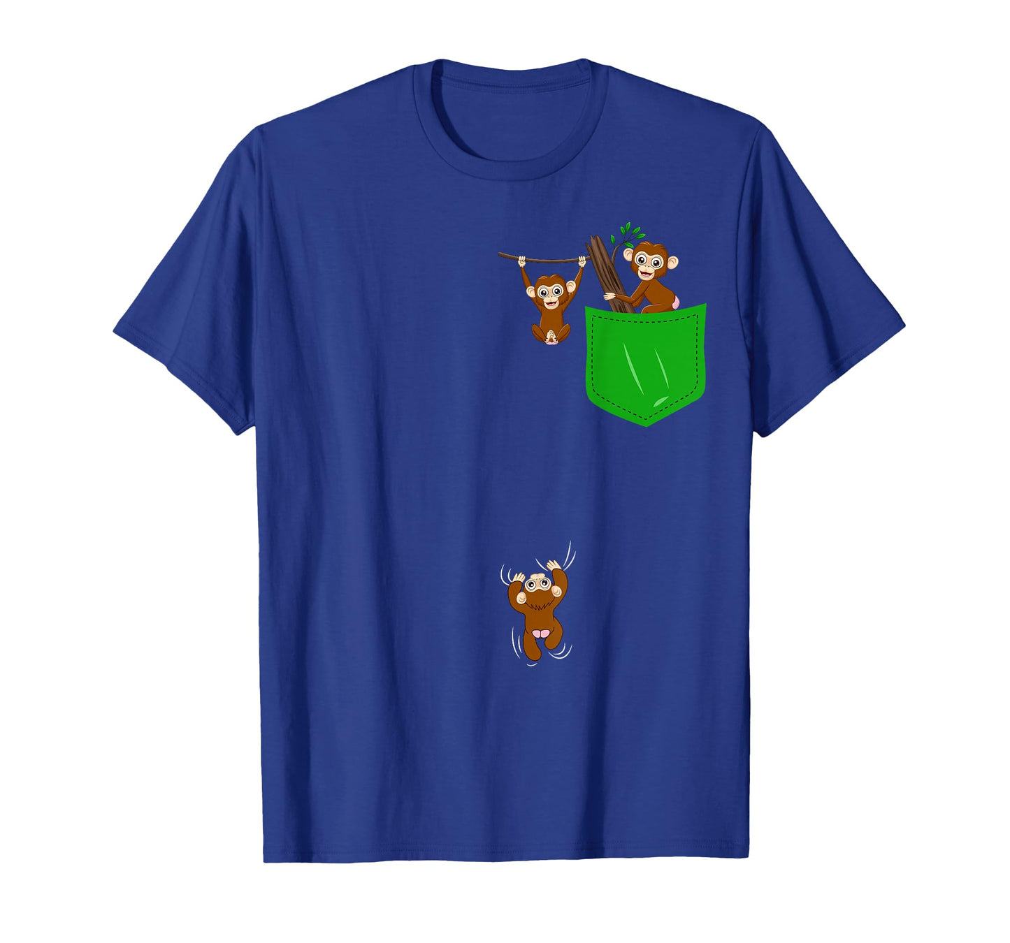 Monkey Lover Shirt Cute Monkey Pocket Shirt for Kids Monkey T-Shirt