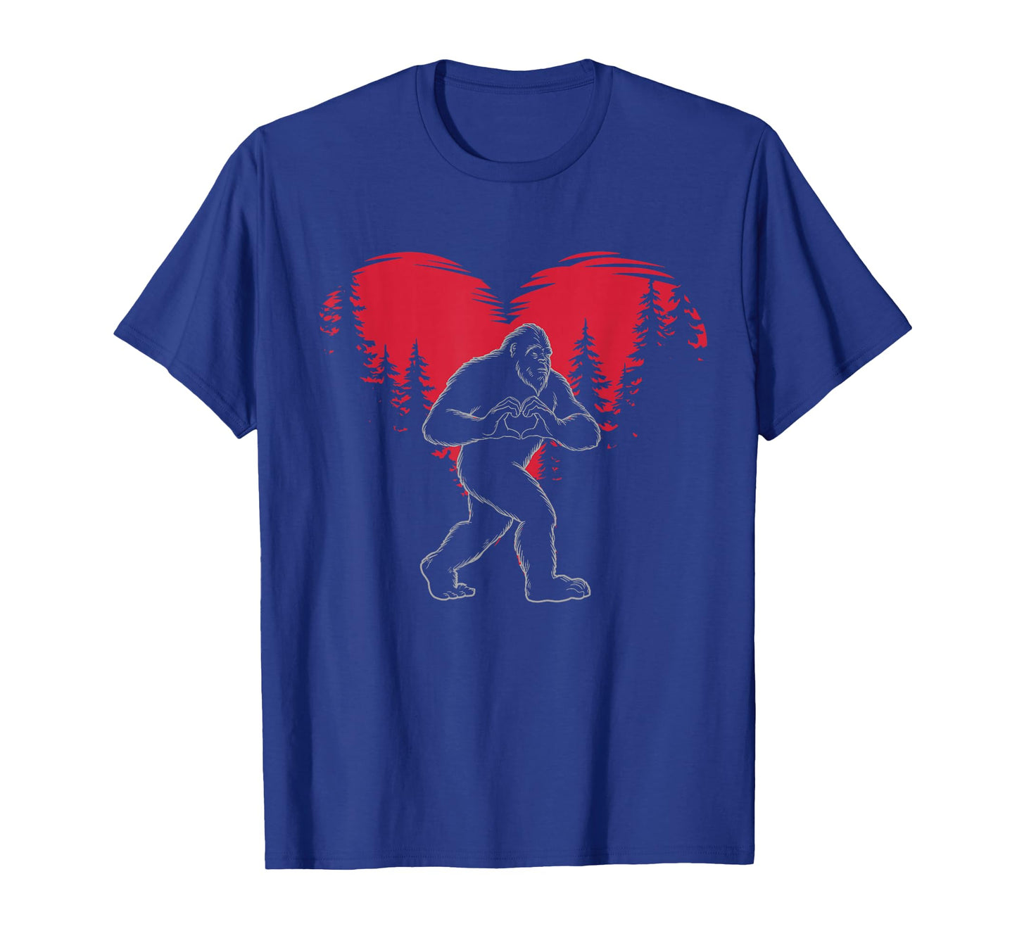 Funny Bigfoot in Love Heart Happy Valentine's Day T-Shirt