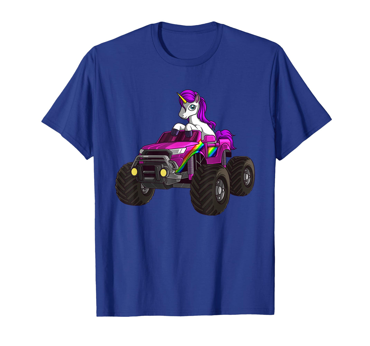 Funny Unicorn Monster Truck Gift For Girls Cool Pink Party T-Shirt