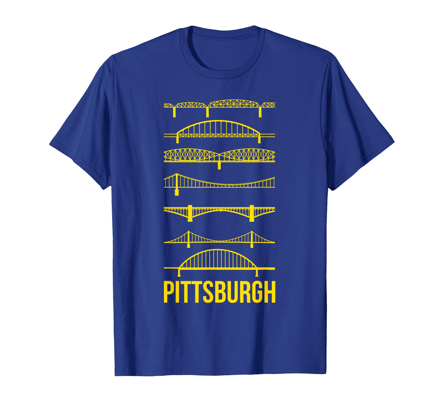 Pittsburgh Bridges Black and Yellow Silhouettes T-Shirt