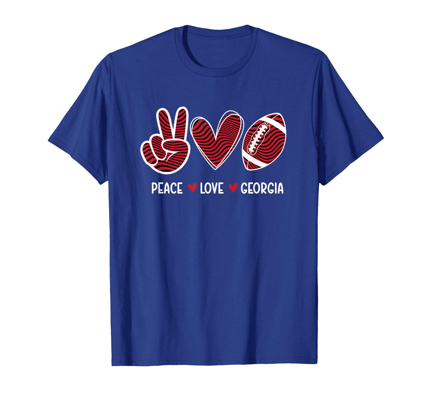 Peace Love Georgia - Georgia Football Lover Game Day T-Shirt
