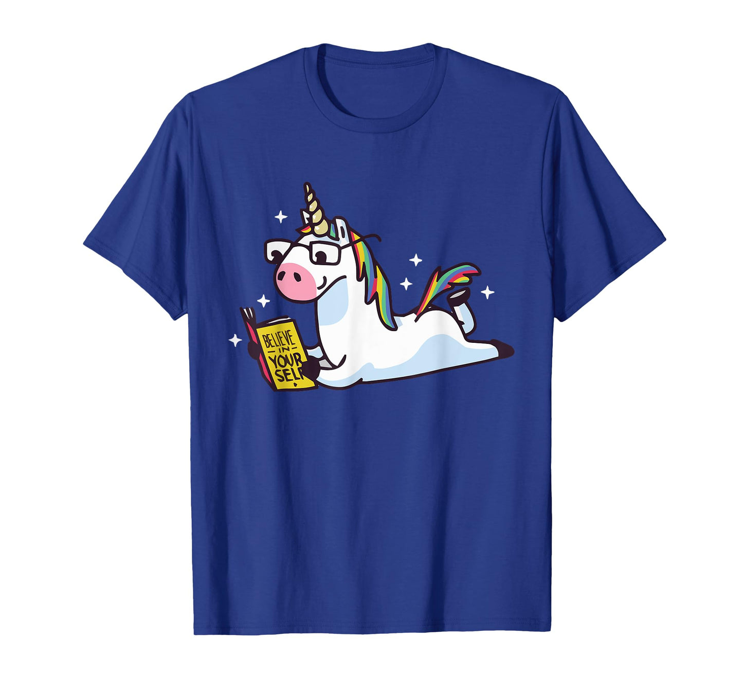 Unicorn Reading Believe in Yourself Motivational T-Shirt T-Shirt