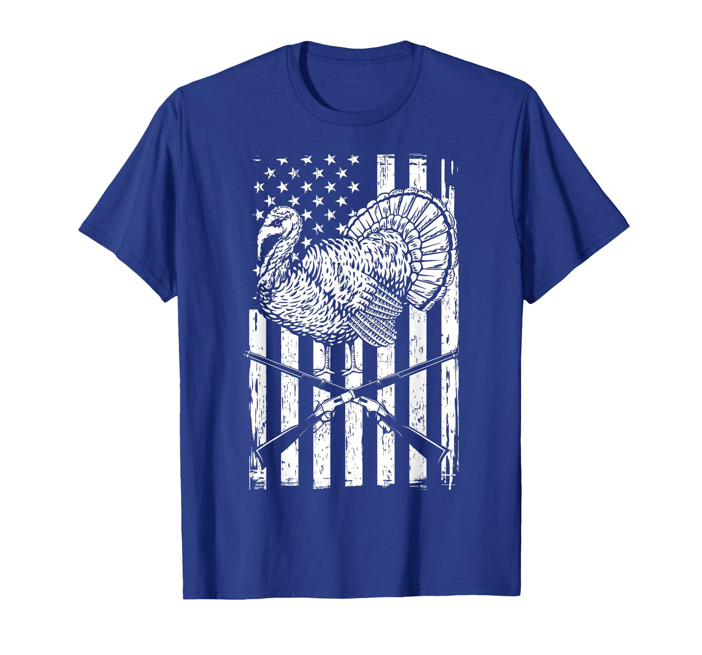 Turkey Hunting American Flag Independence Day T-Shirt for Women Men