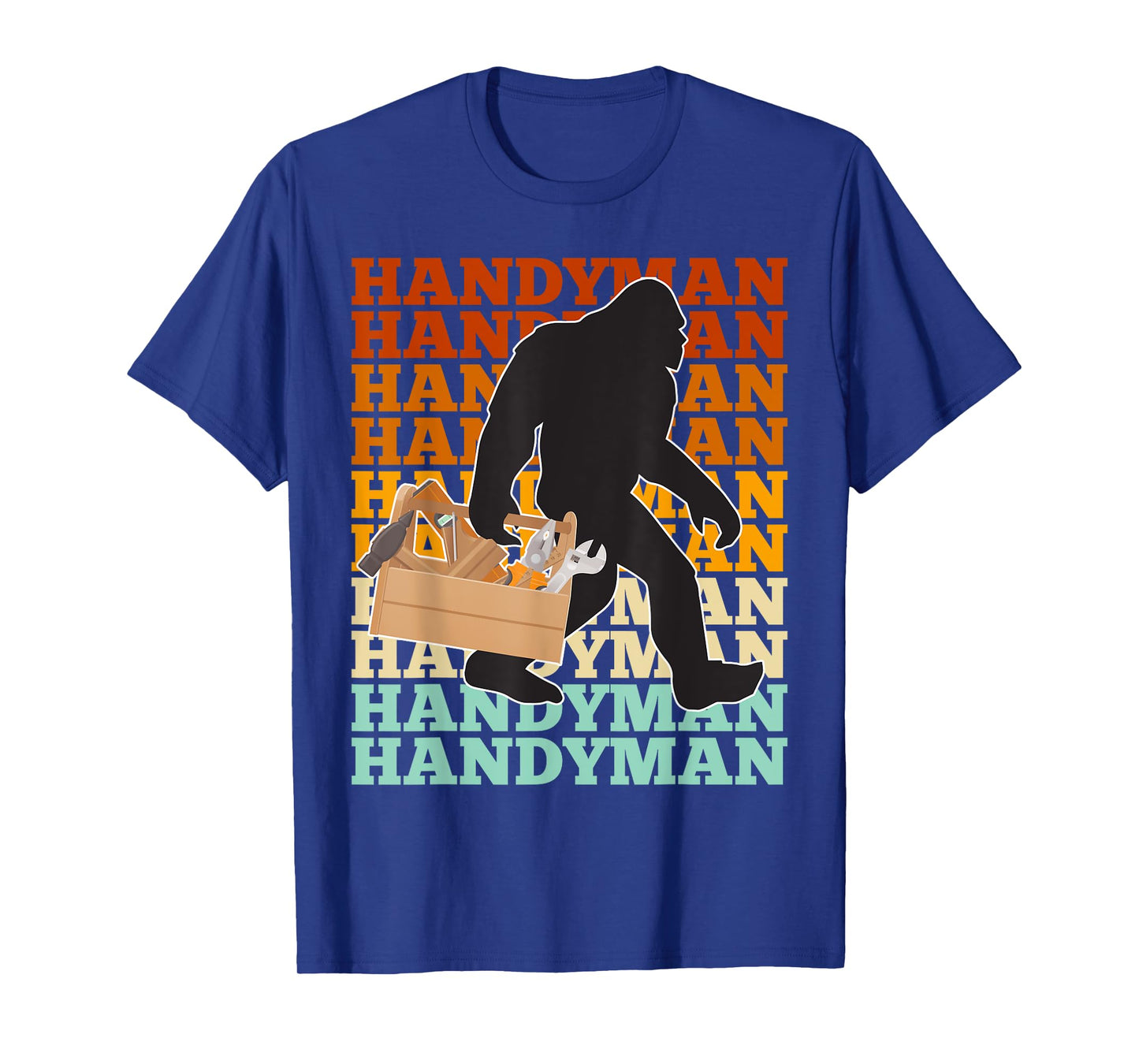 Handyman Bigfoot Retro Tools Toolbox Yeti Sasquatch T-Shirt