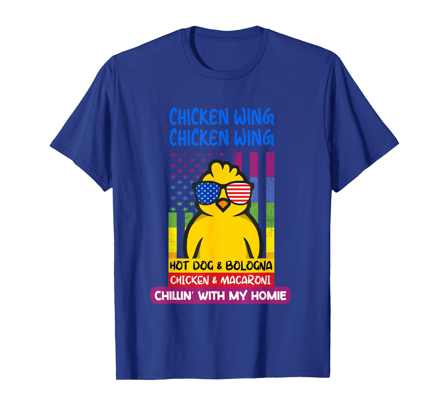Cooked Chicken Wing Chicken Wing Hot Dog Bologna Macaroni T-Shirt for Men Women Girls Kids