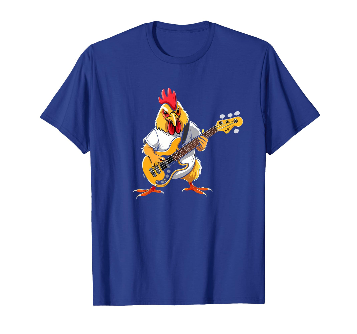 Chicken playing Bass Guitar, Chicken Guitarist T-Shirt