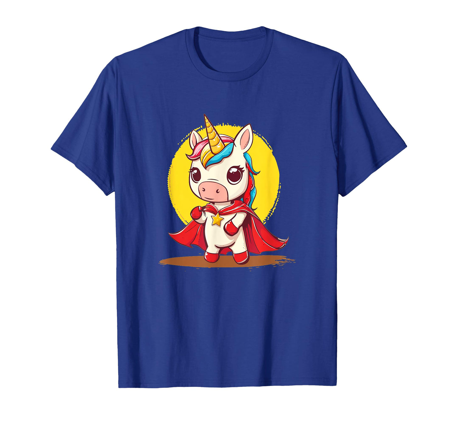 Good-looking Unicorn in Superhero Uniform with Cape T-Shirt