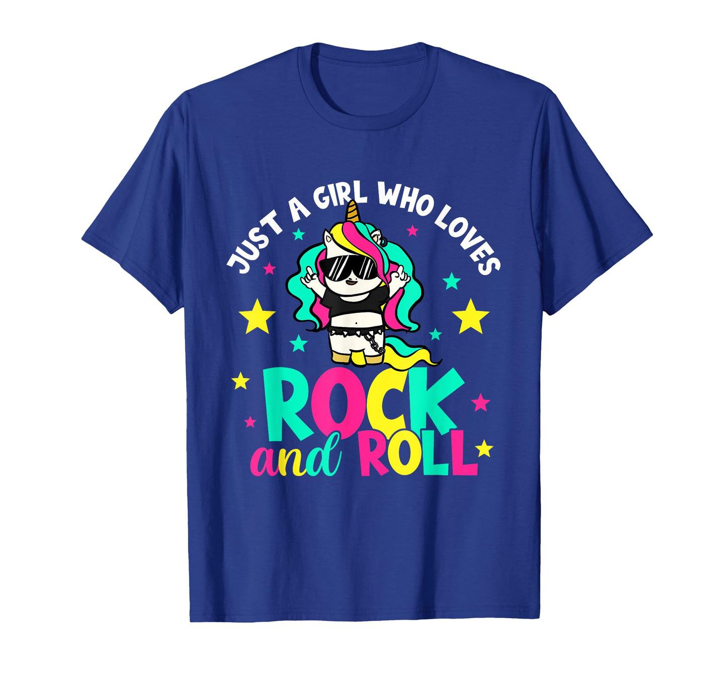 Just A Girl Who Loves Rock And Roll Funny Unicorn Lover T-Shirt