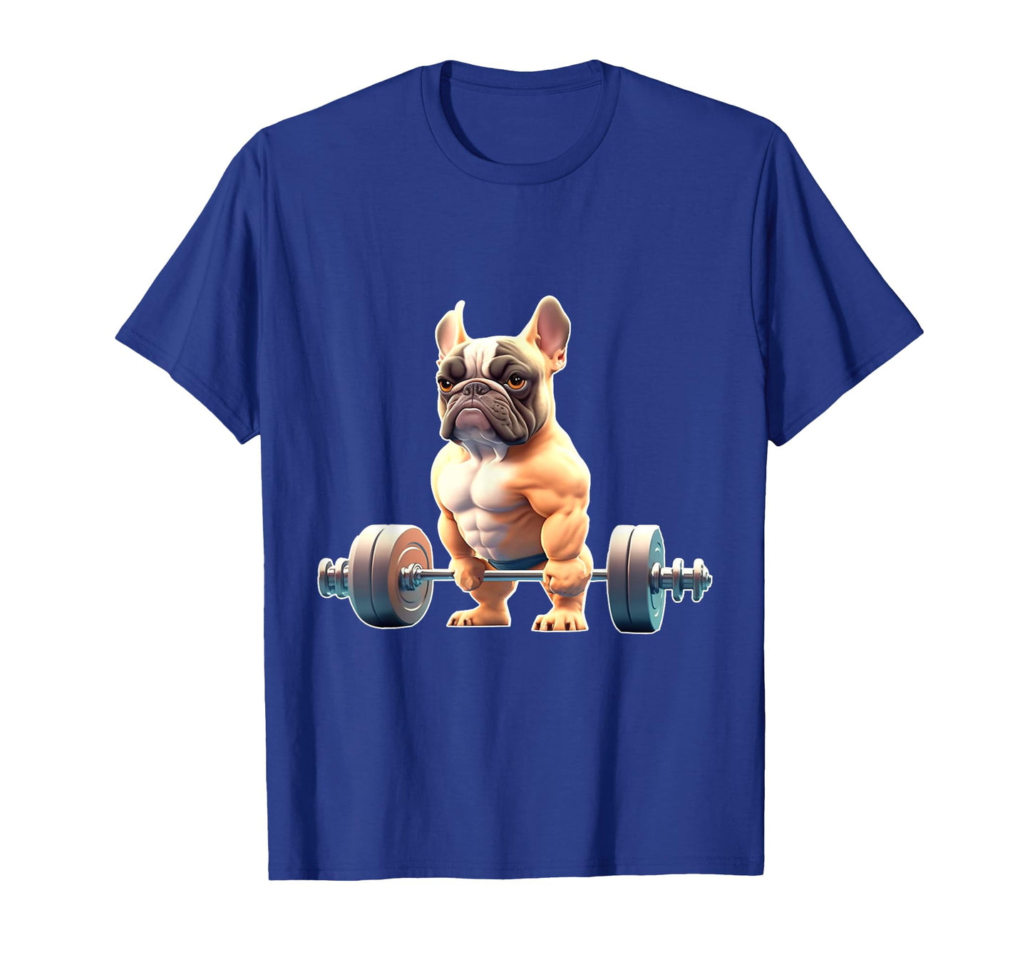 Funny French Bulldog Bodybuilding Gym Frenchie Weightlifter T-Shirt for Men Women Kids